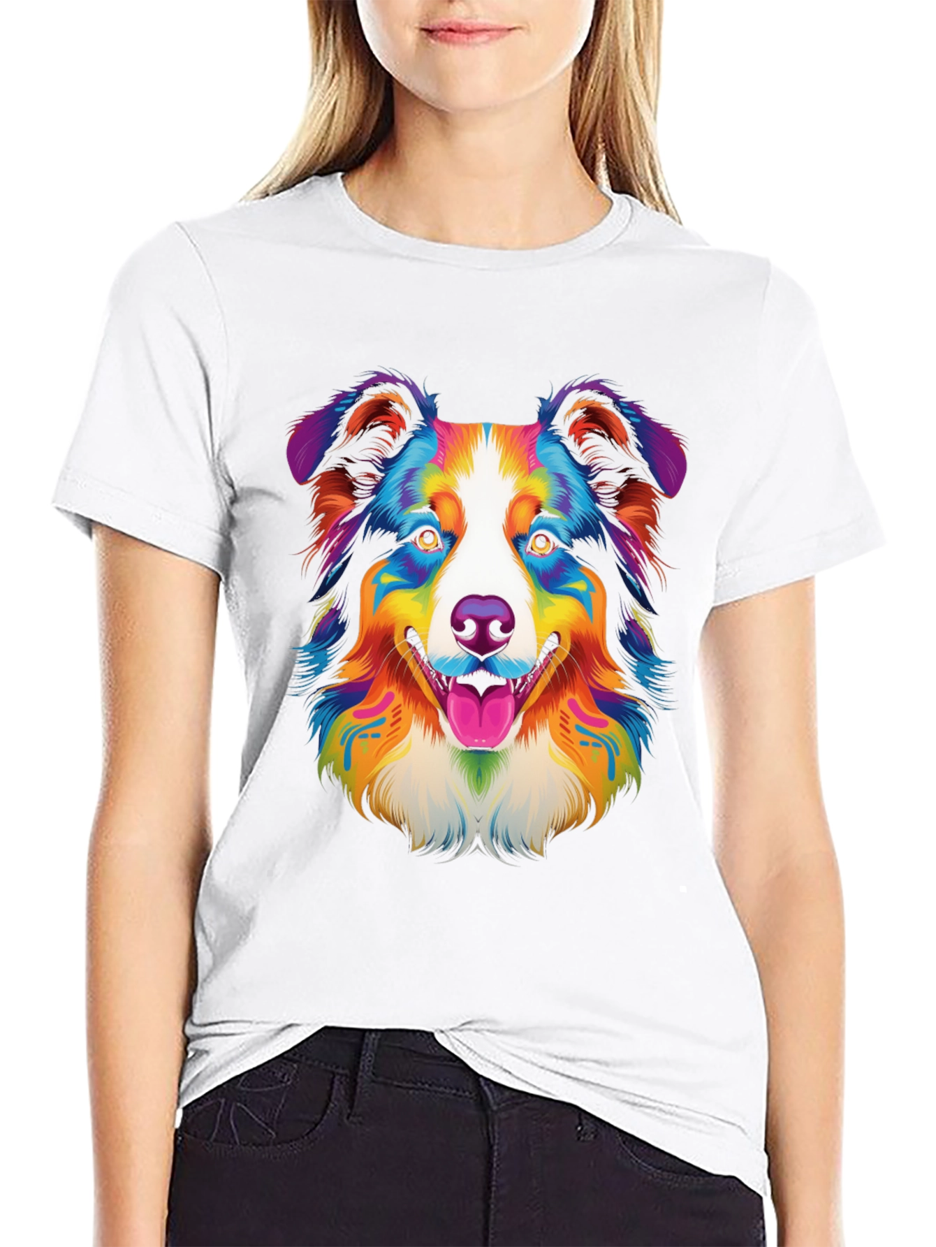 Vibrant Australian Shepherd Dog Graphic Tee