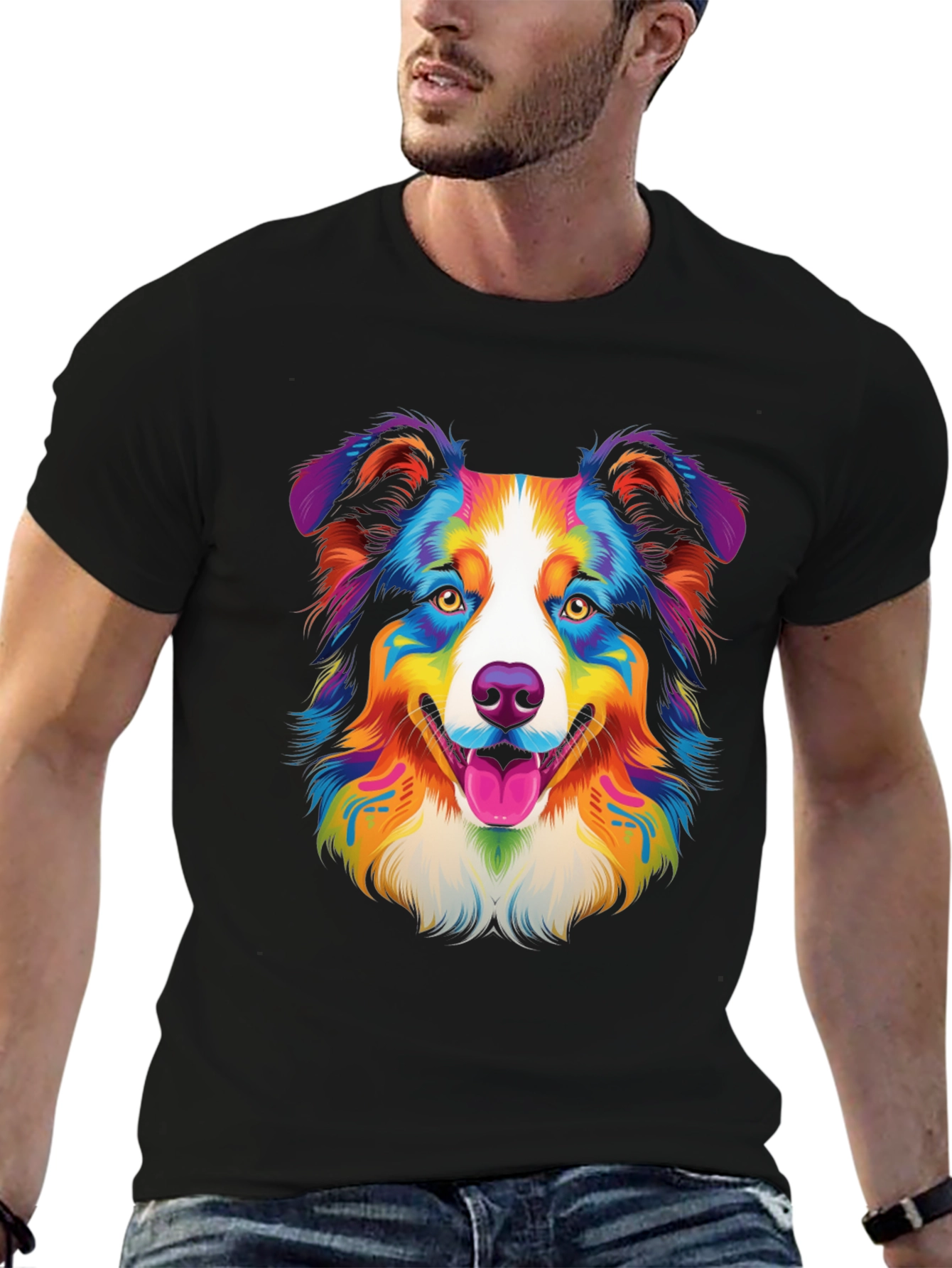 Vibrant Australian Shepherd Dog Graphic Tee