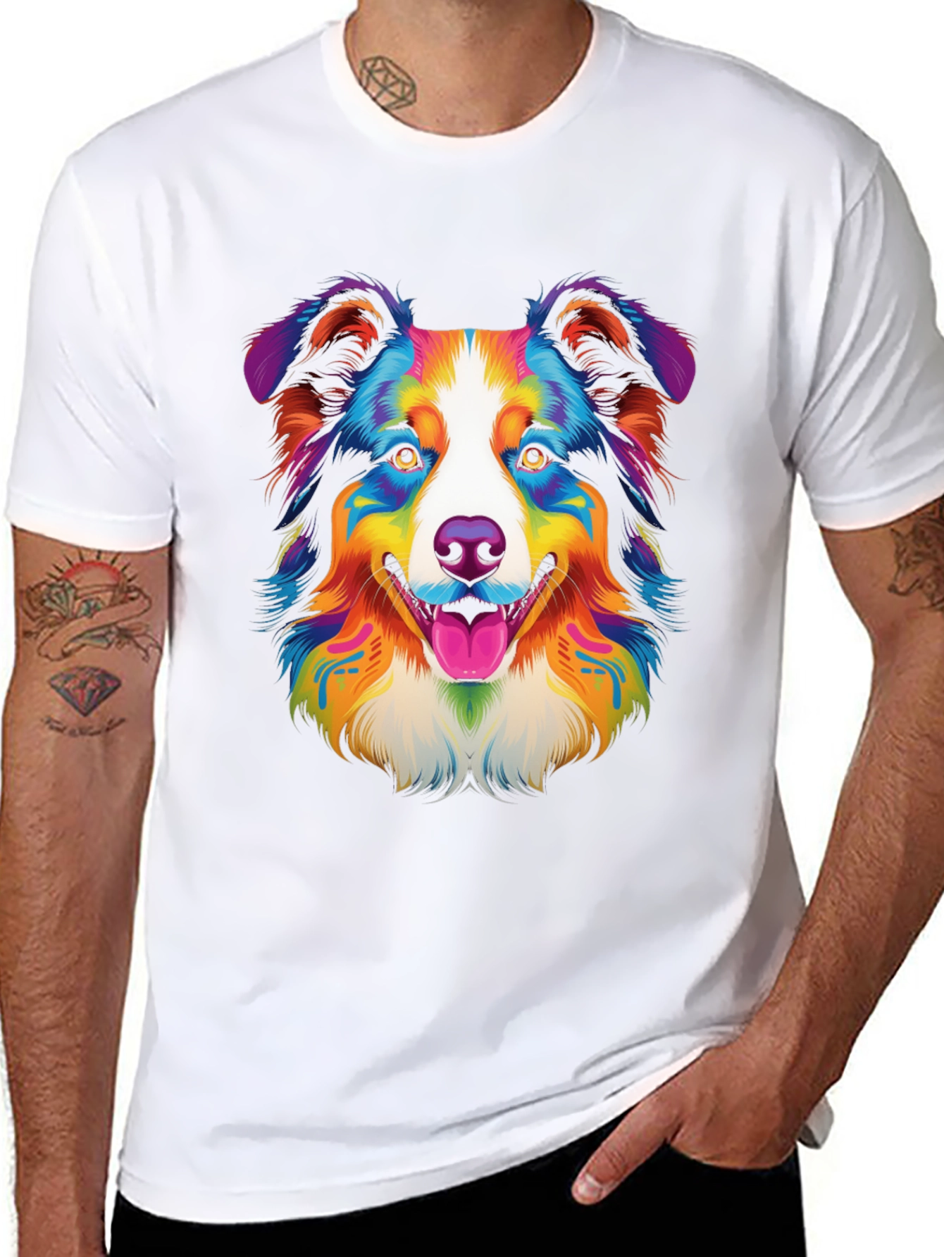 Vibrant Australian Shepherd Dog Graphic Tee