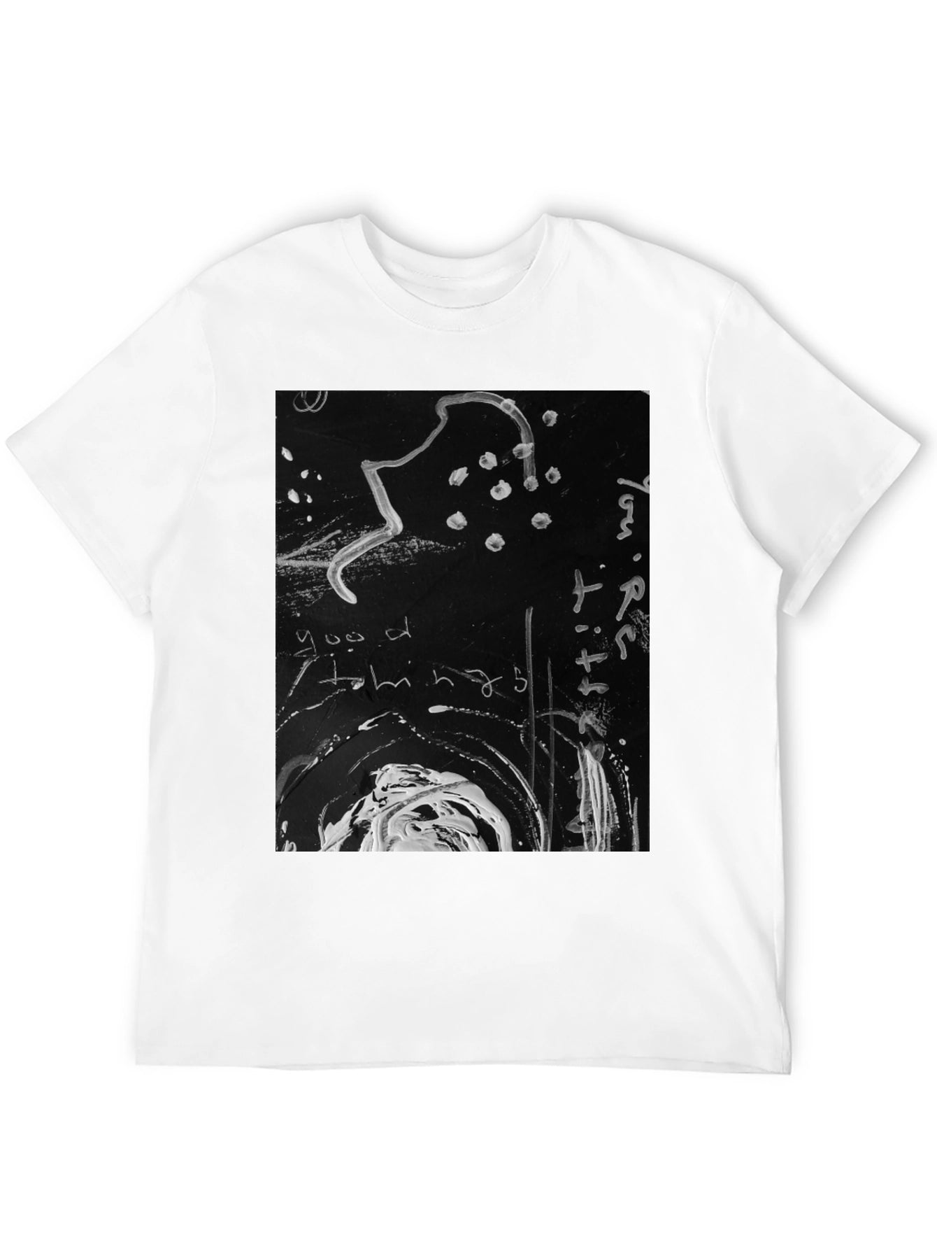 Abstract Art Graphic Print Black T-Shirt