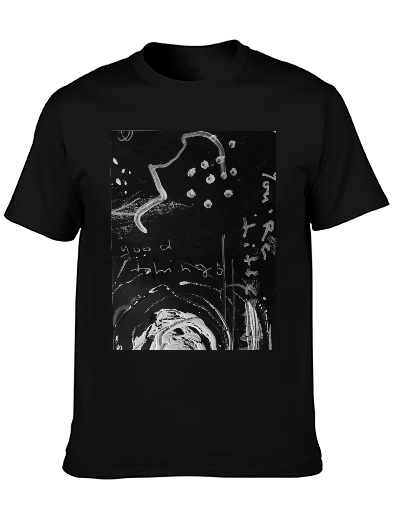 Abstract Art Graphic Print Black T-Shirt