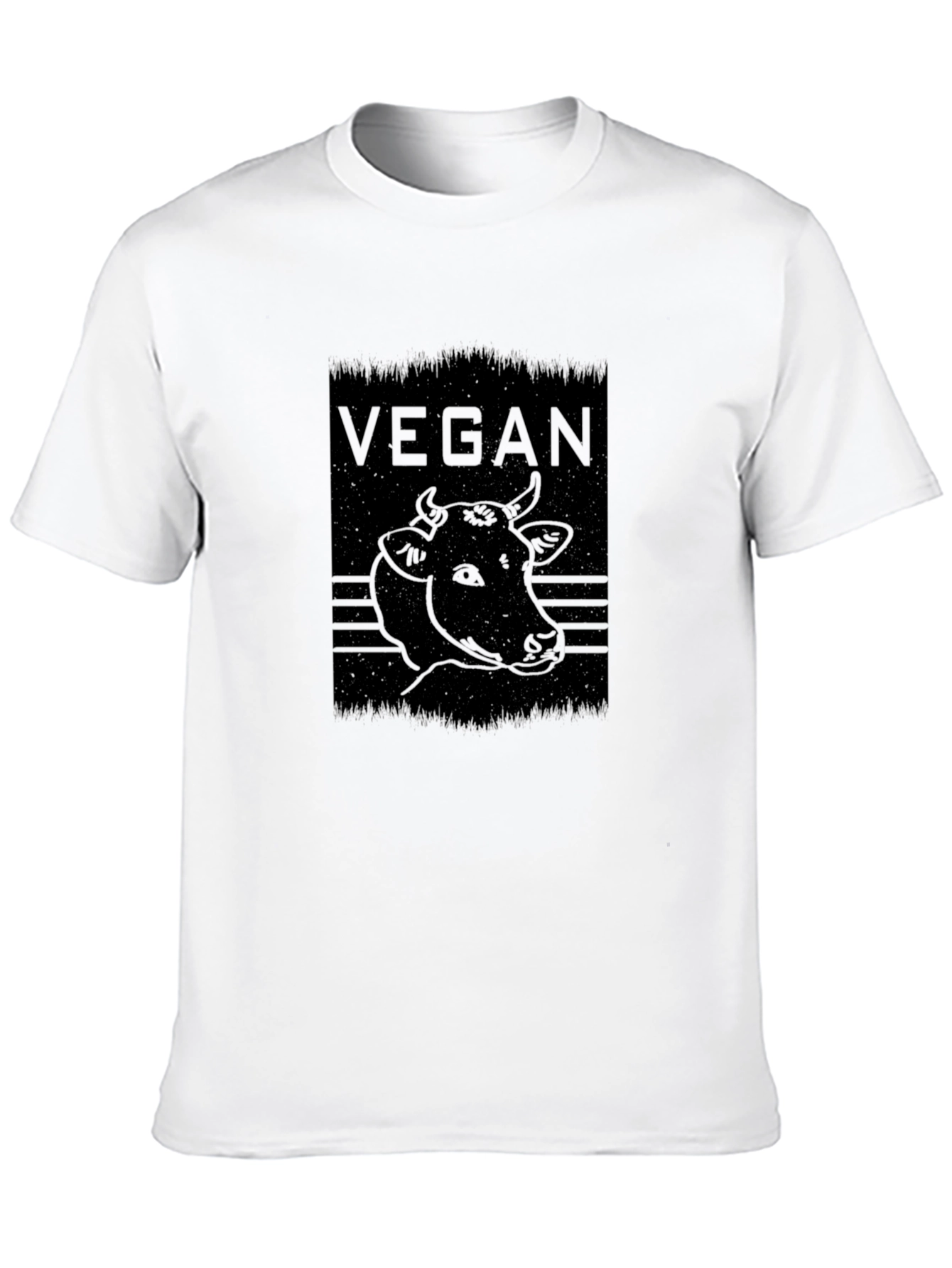 Vegan Cow Graphic Tee - Black
