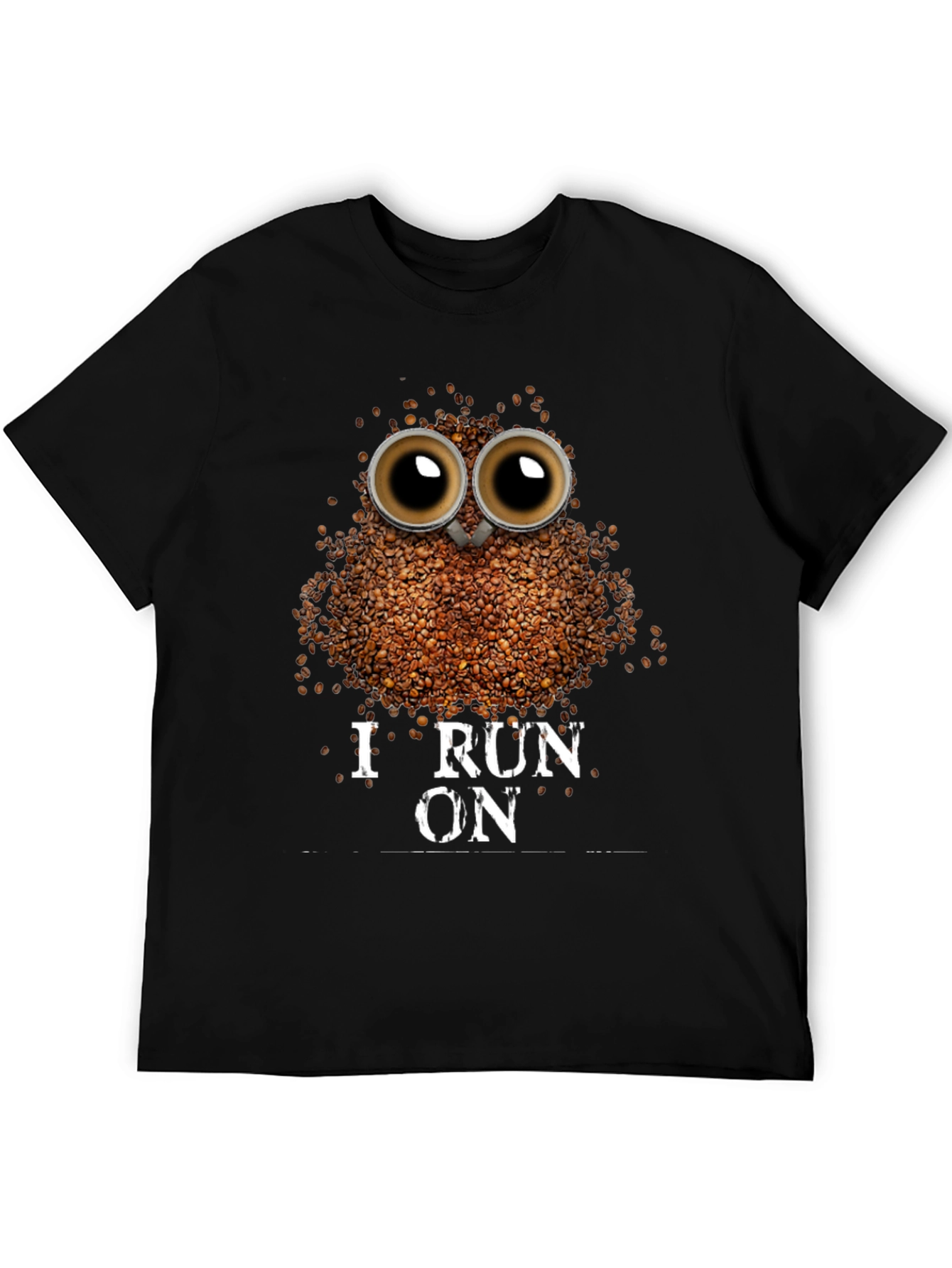 Coffee Bean Owl T-Shirt - I Run on Coffee