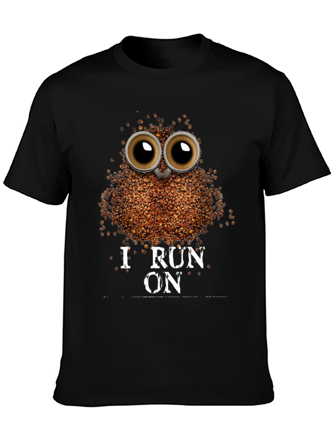 Coffee Bean Owl T-Shirt - I Run on Coffee