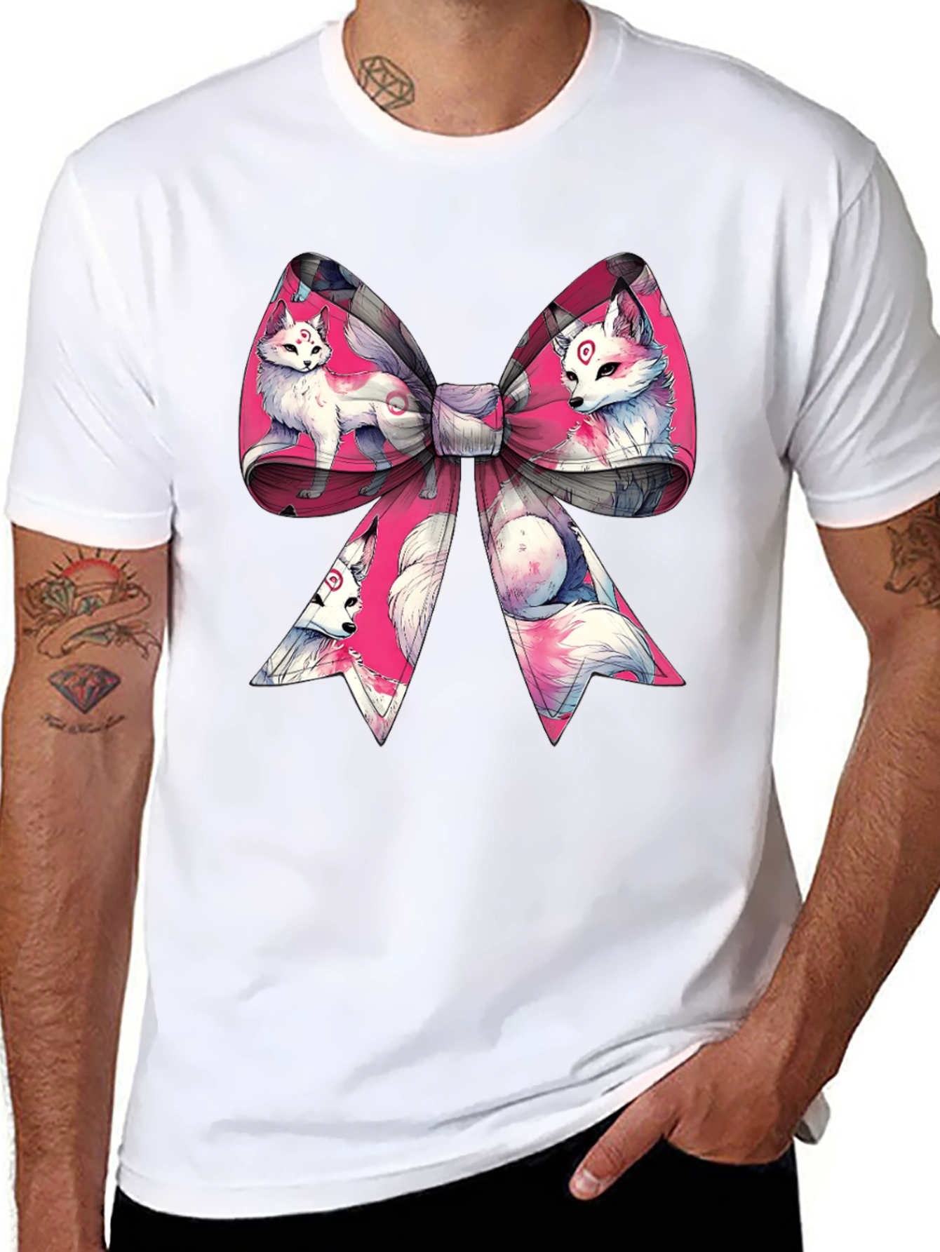 Fox Bow T-Shirt - Anime Style