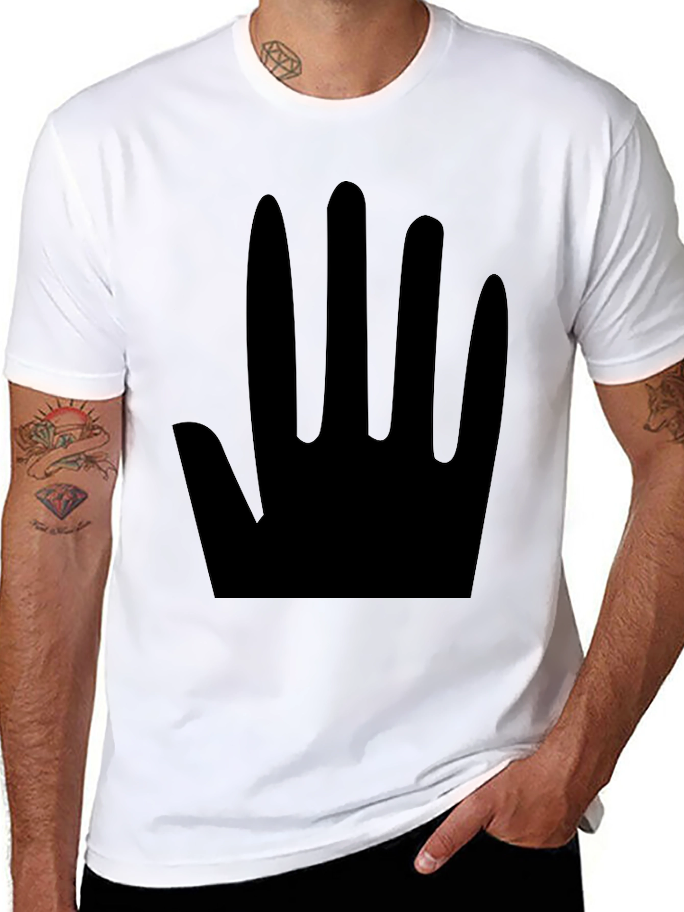 Minimalist Black Hand Print T-Shirt