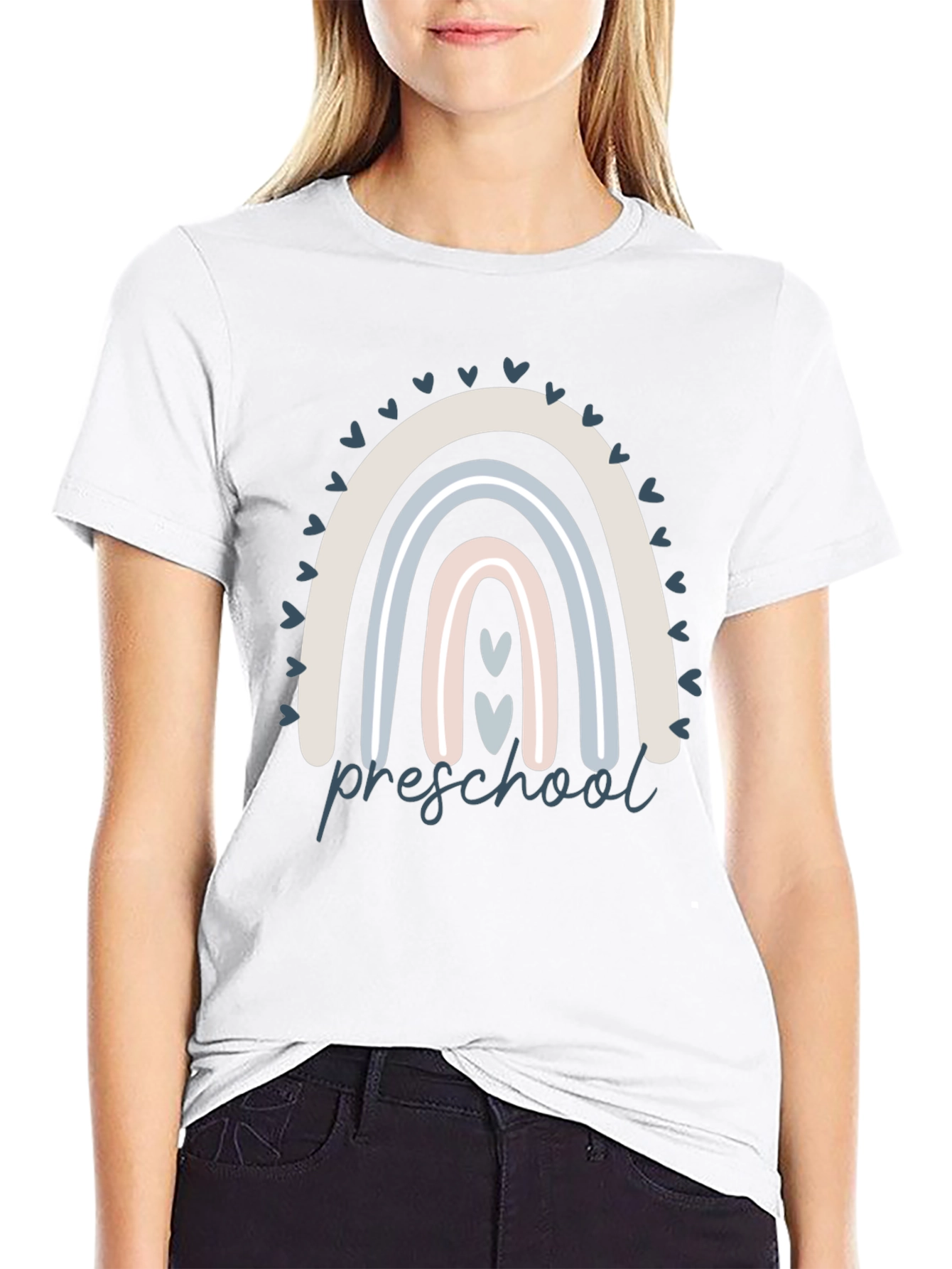 Preschool Rainbow Graphic Tee - Cute Teacher T-Shirt