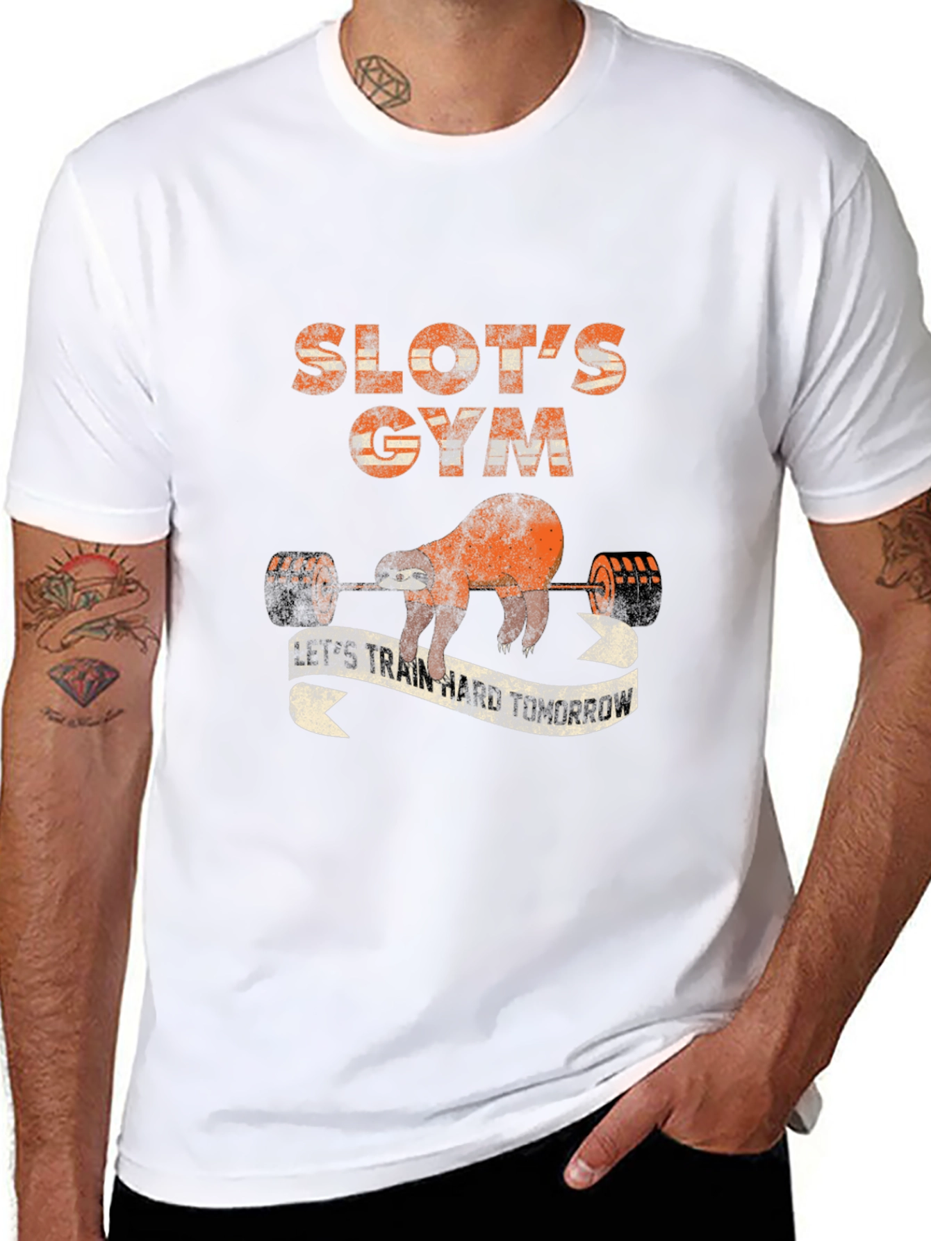 Sloths Gym Black Graphic T-Shirt