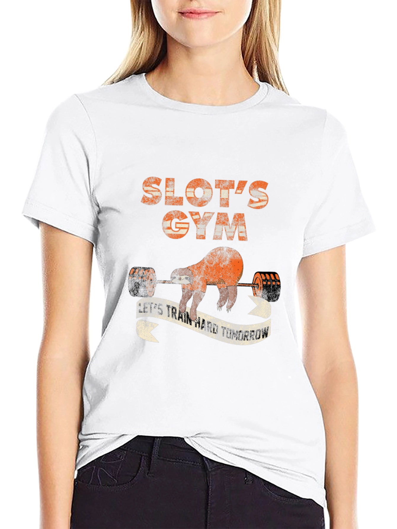 Sloths Gym Black Graphic T-Shirt