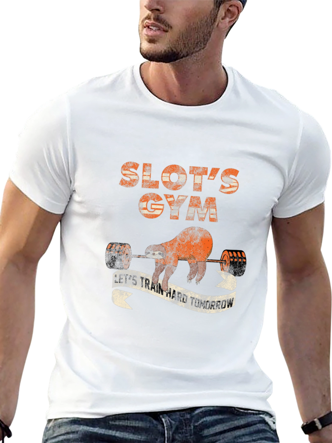 Sloths Gym Black Graphic T-Shirt
