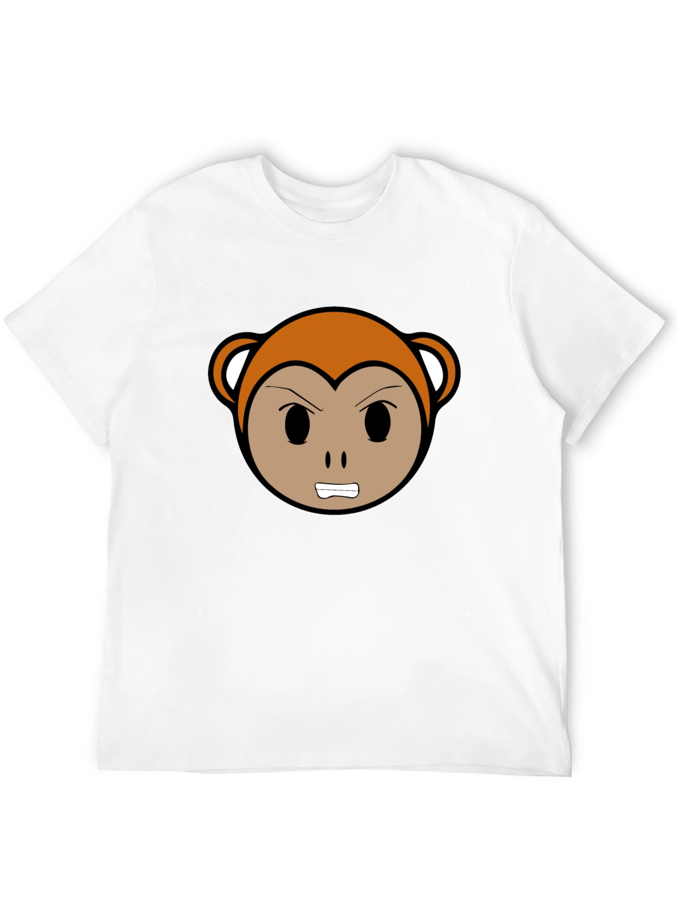 Angry Monkey Cartoon Black T-Shirt