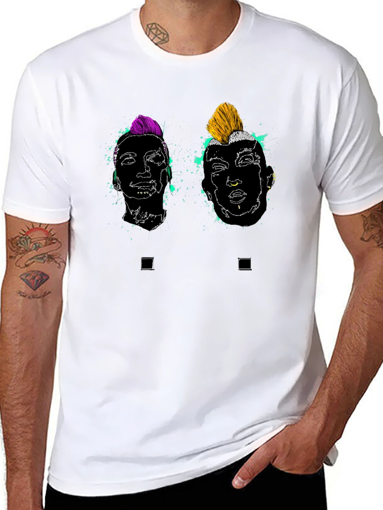 Punk Rock Art Black Graphic Tee