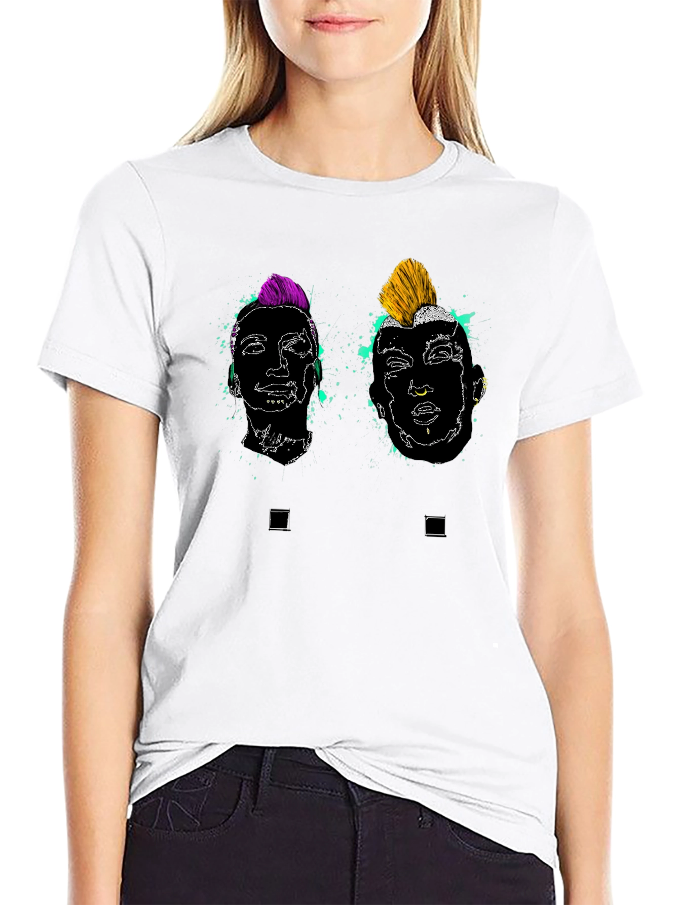 Punk Rock Art Black Graphic Tee