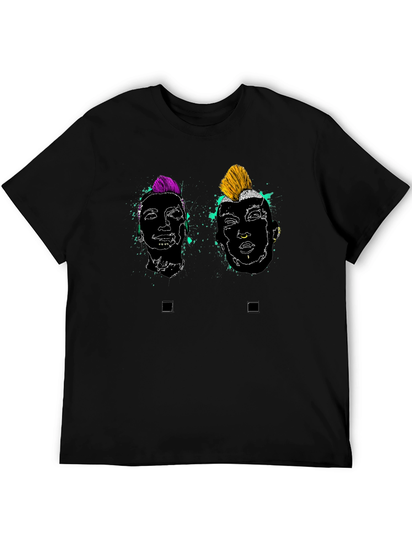 Punk Rock Art Black Graphic Tee