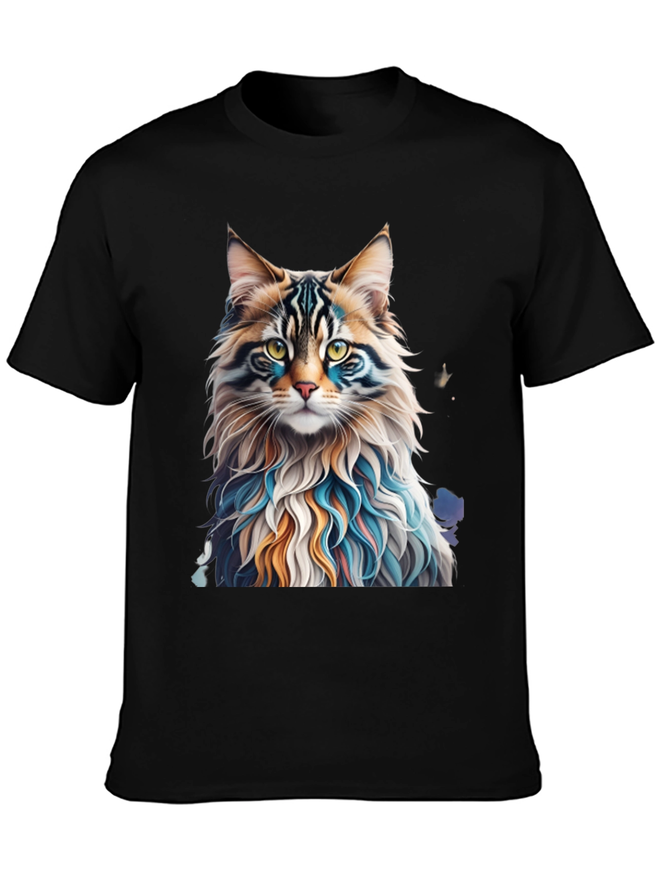 Artistic Cat Graphic Tee - Unique Design