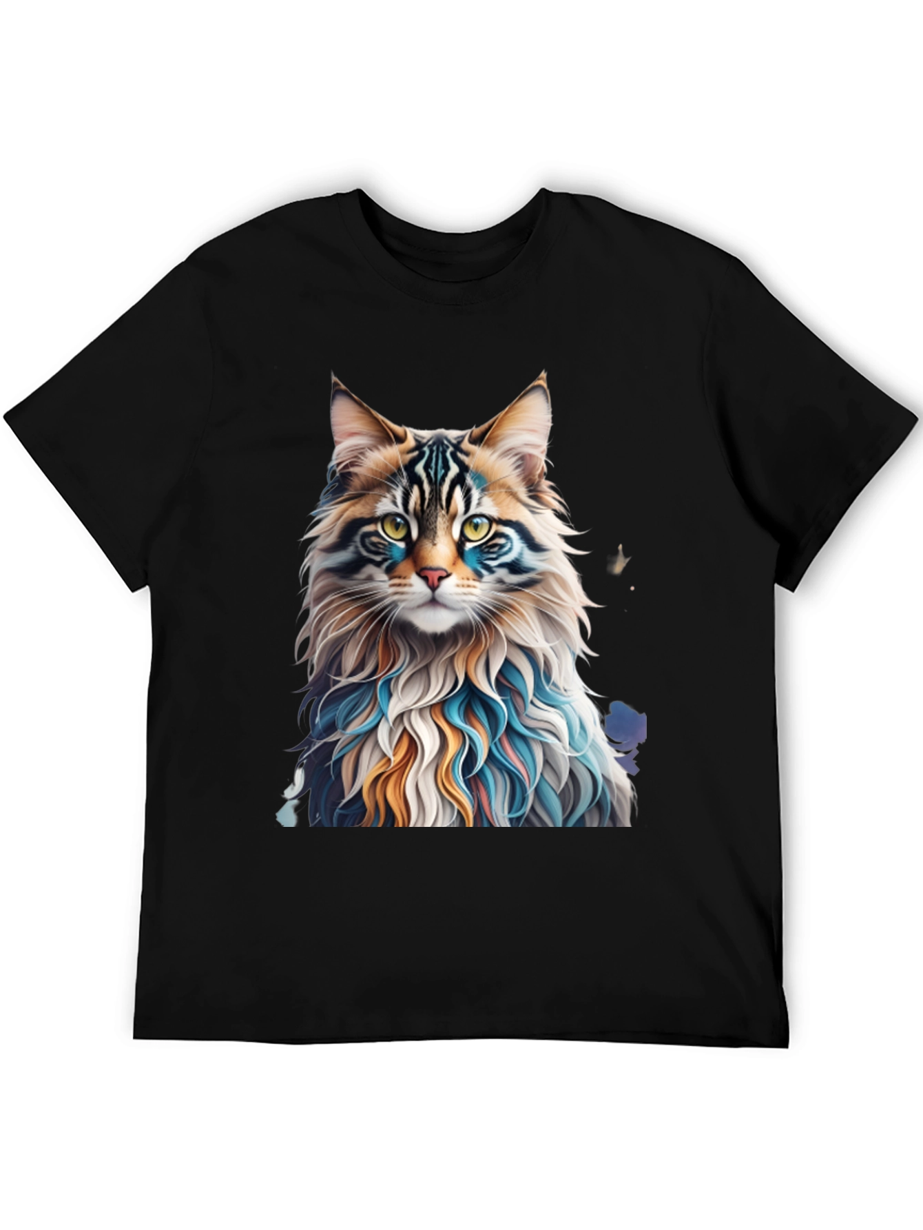Artistic Cat Graphic Tee - Unique Design