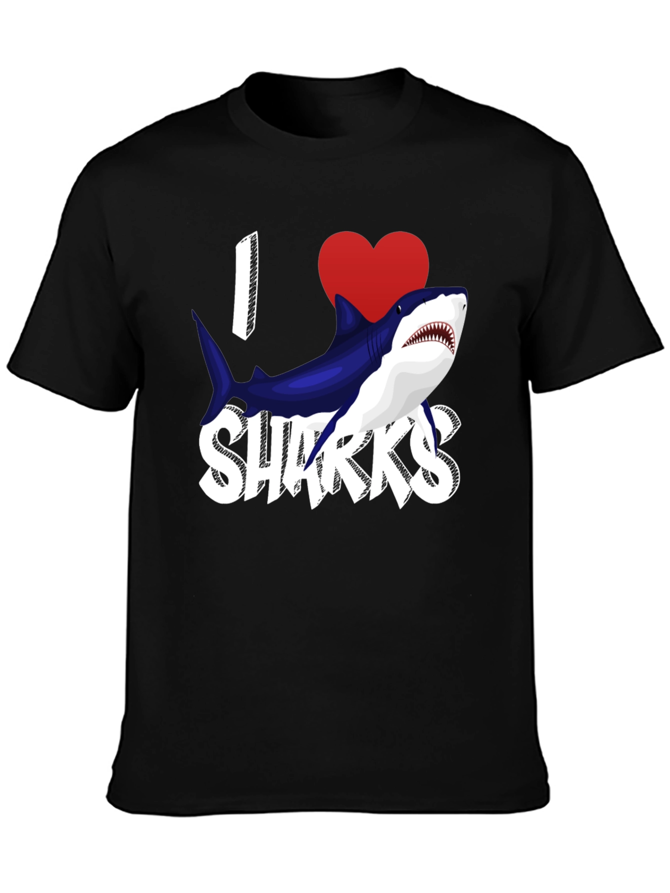 I Heart Sharks Graphic T-Shirt - Black