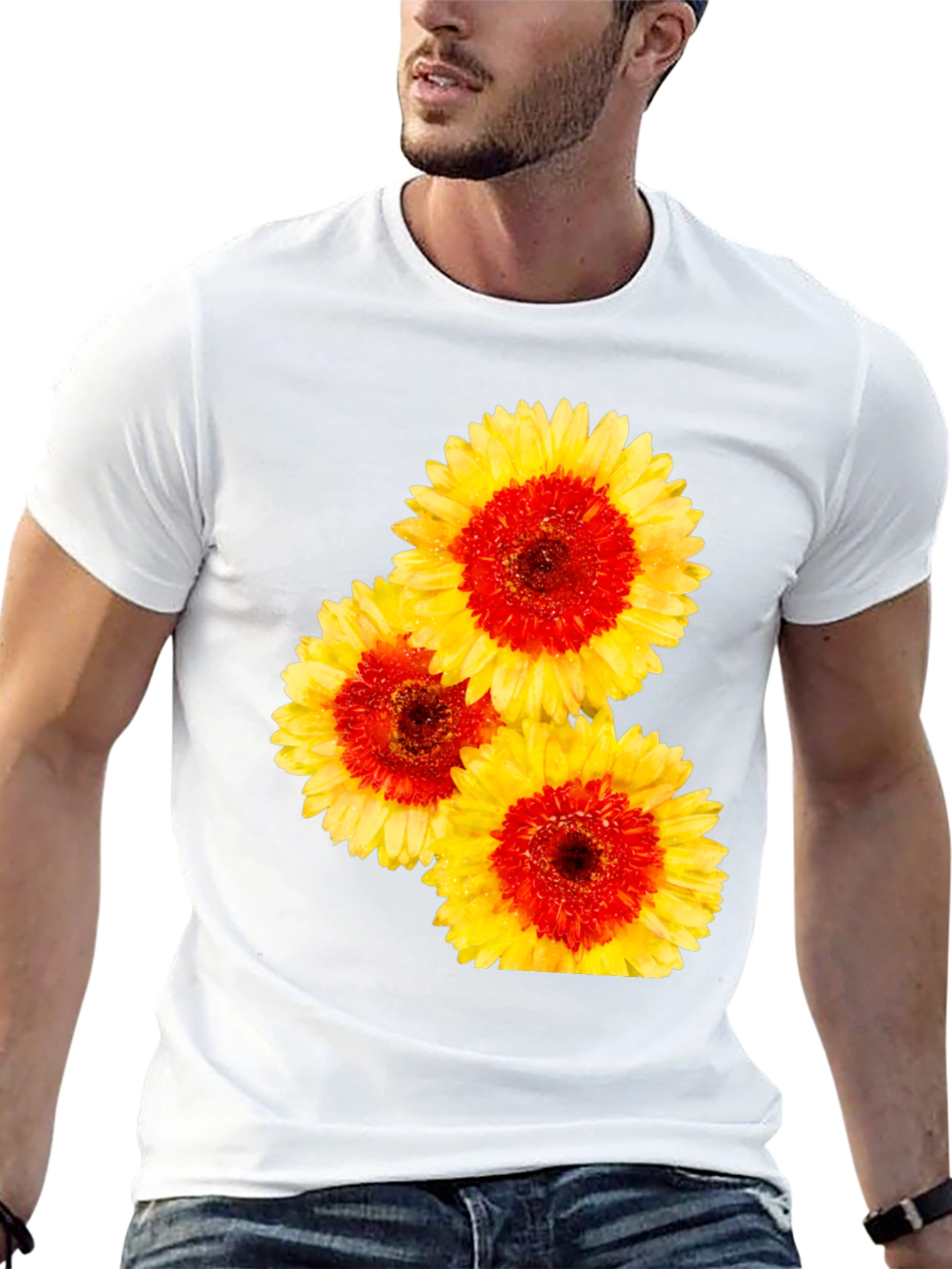 Floral Print Crew Neck Tee