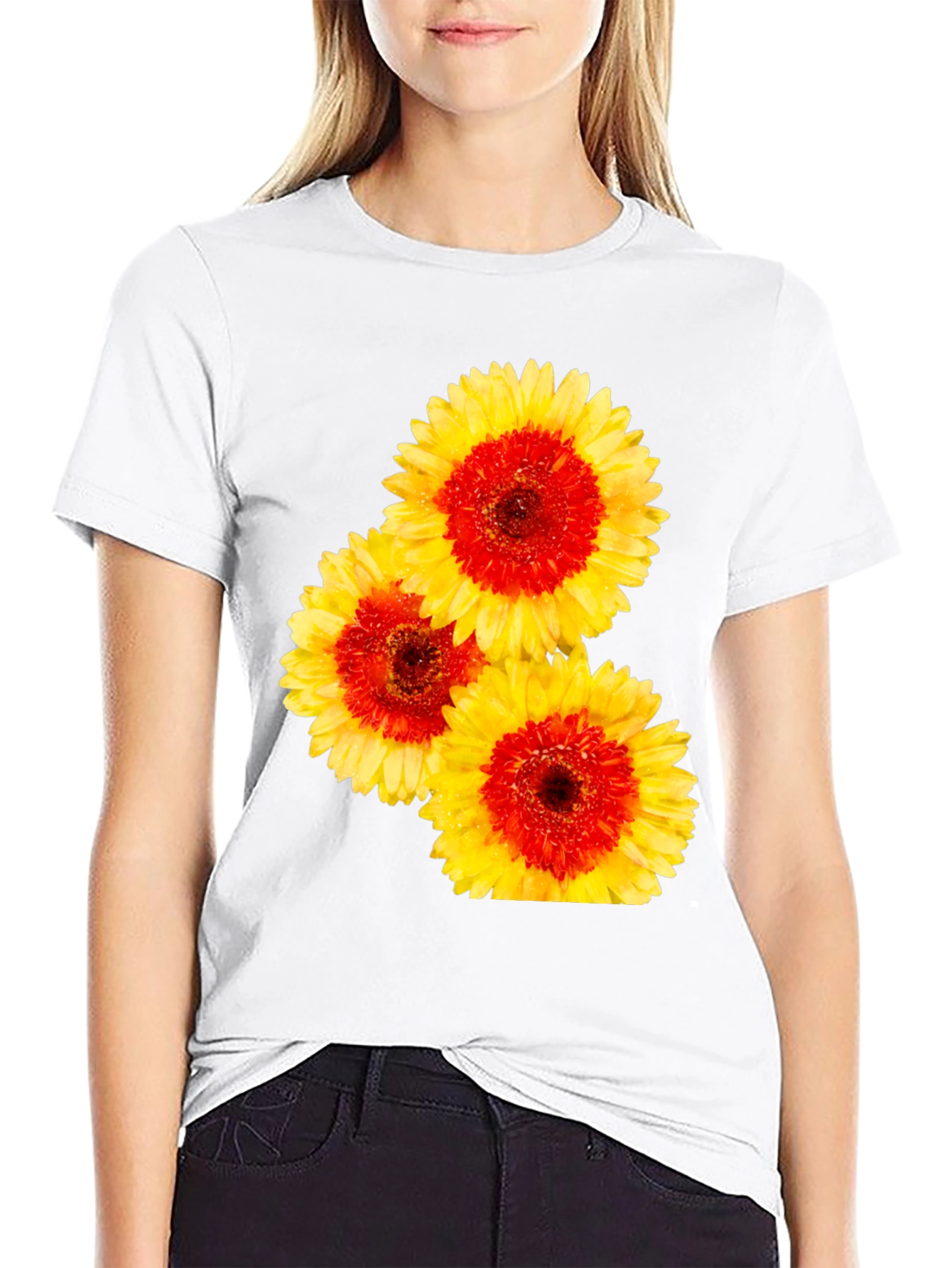 Floral Print Crew Neck Tee