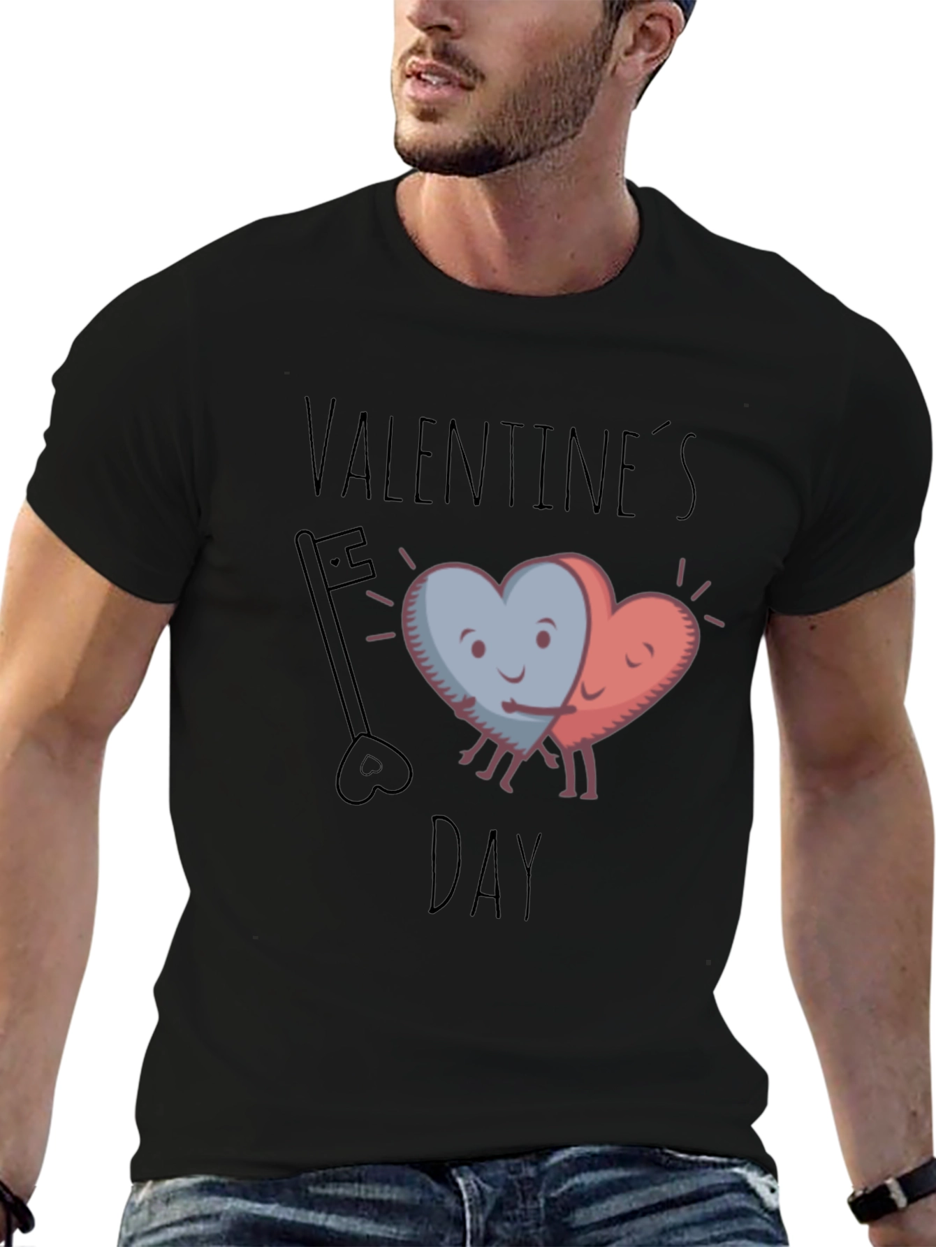 Valentines Day Heart Hug Graphic Tee
