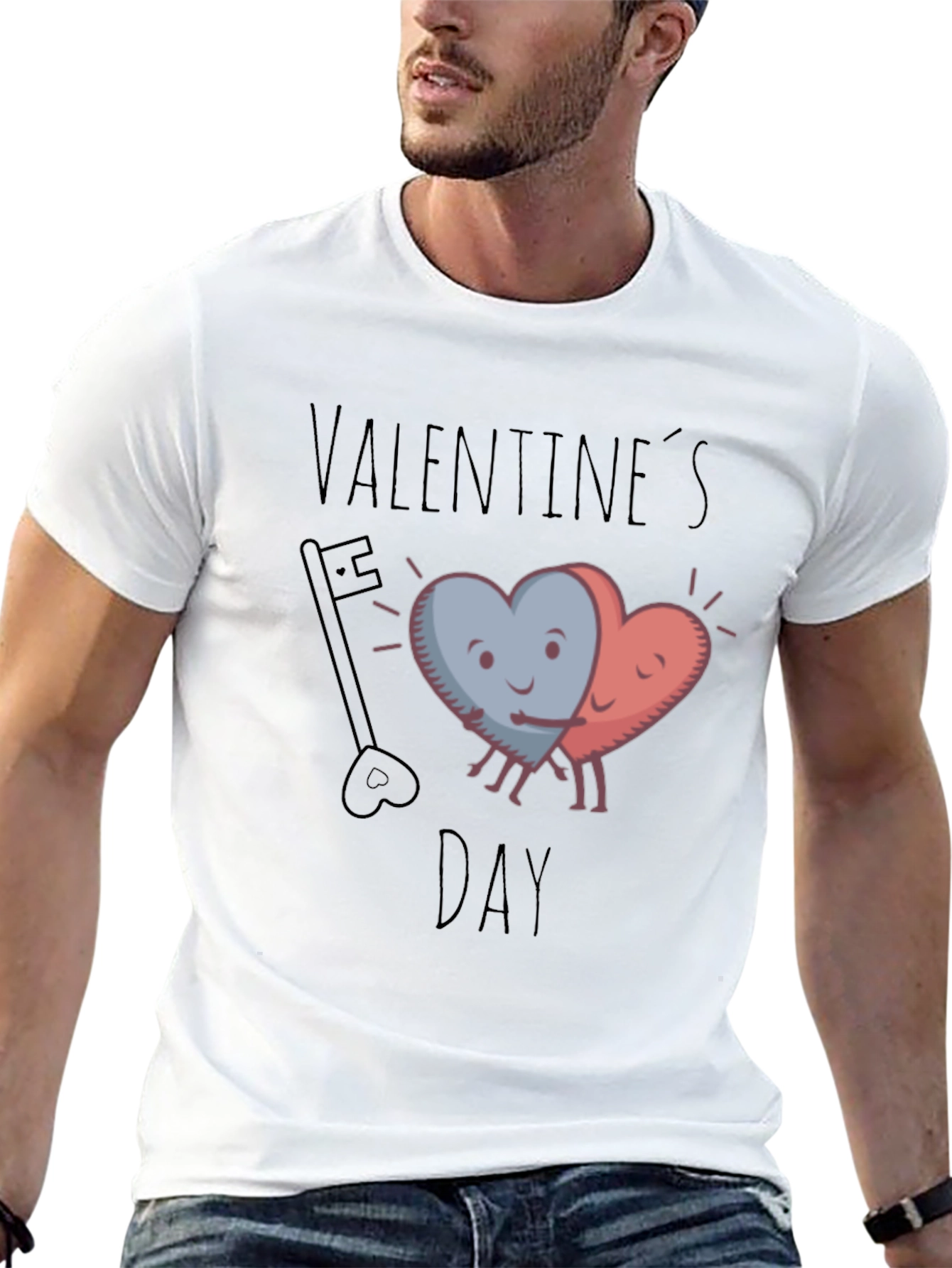 Valentines Day Heart Hug Graphic Tee