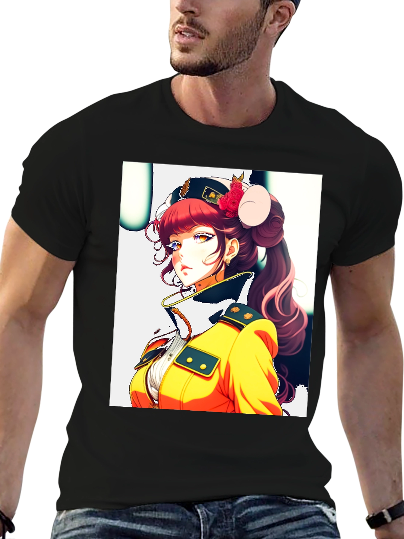 Anime Character Black T-Shirt