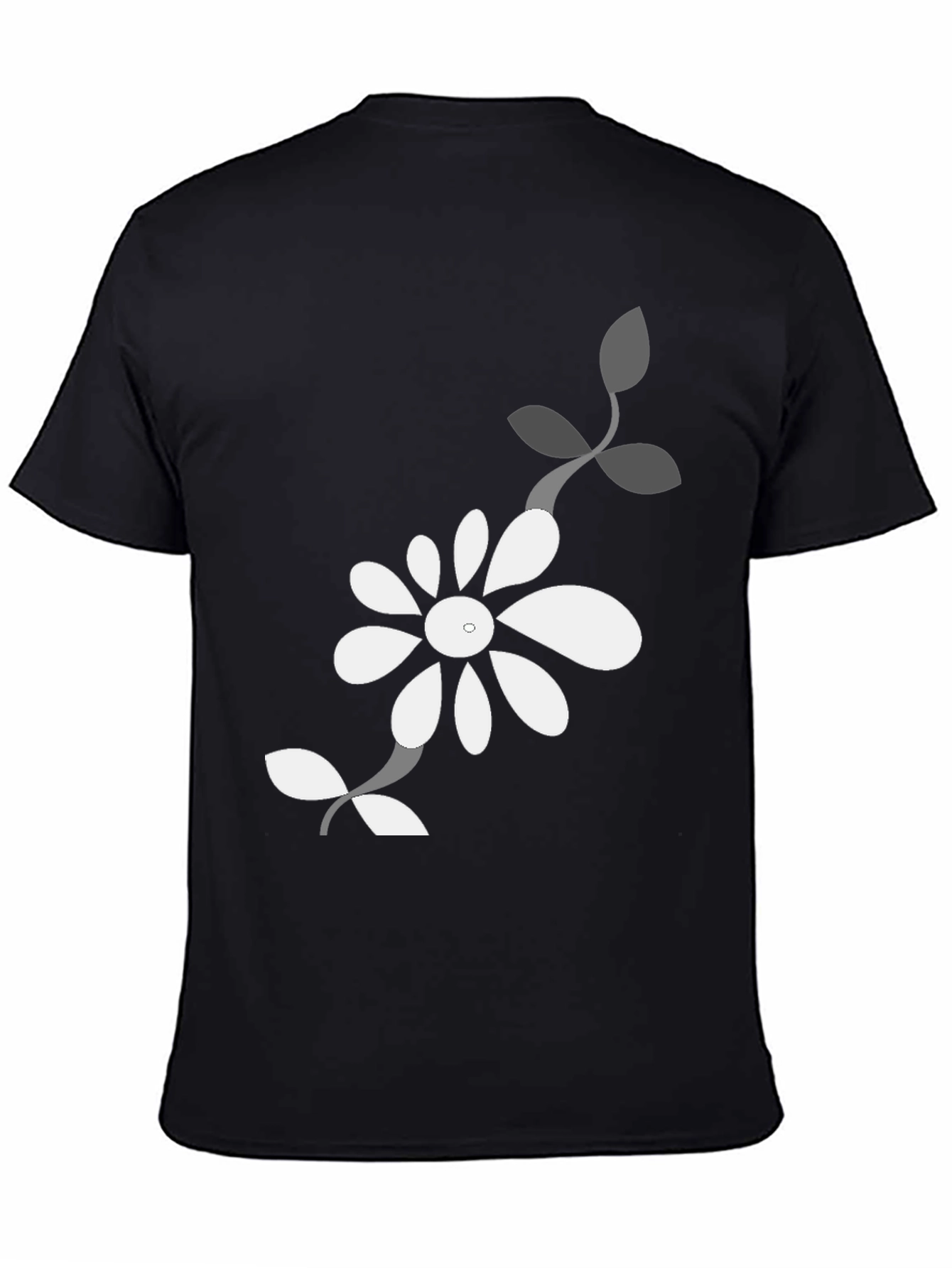 Black Floral Graphic Tee for Men