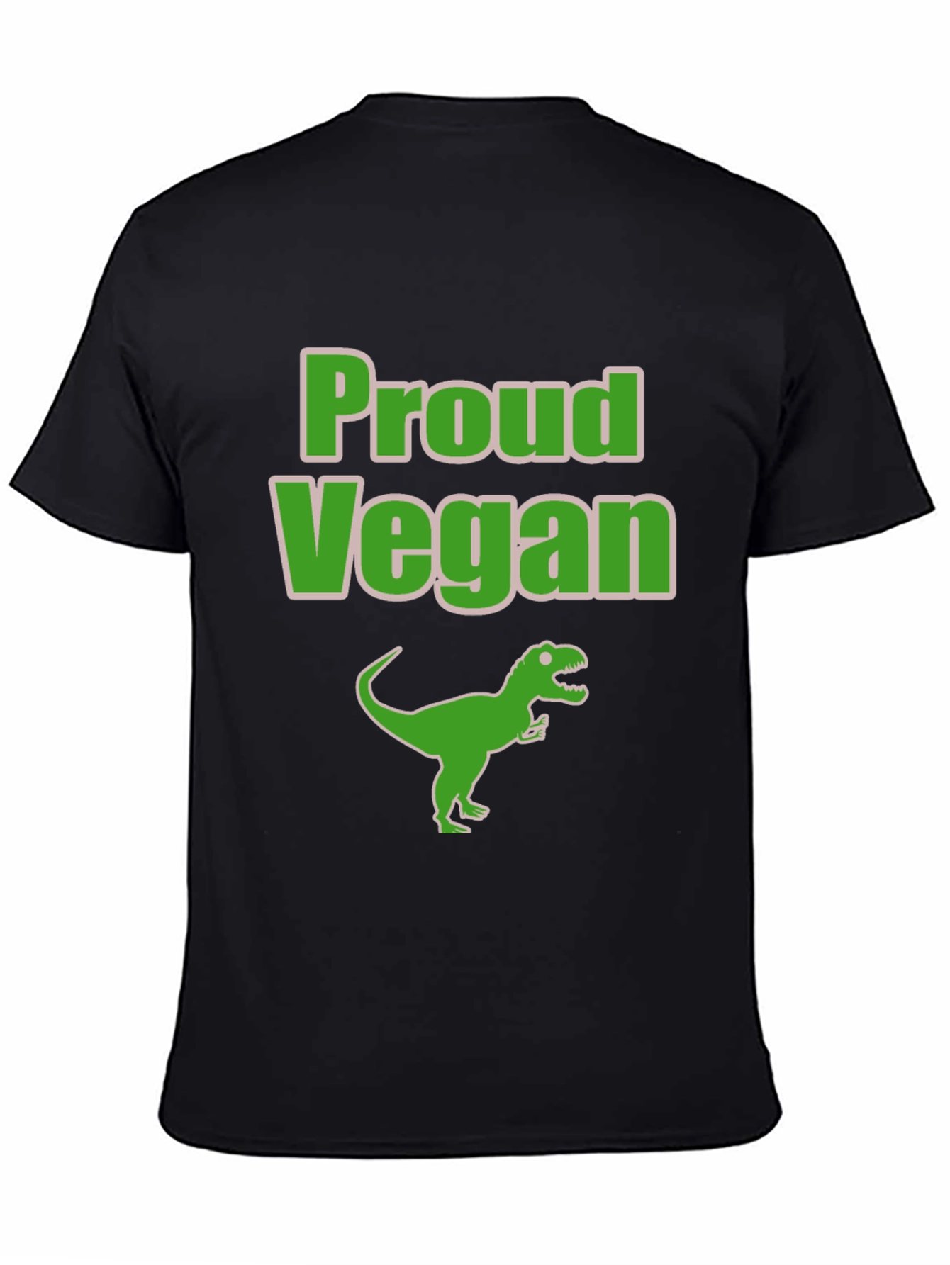 Proud Vegan Dinosaur T-Shirt - Black