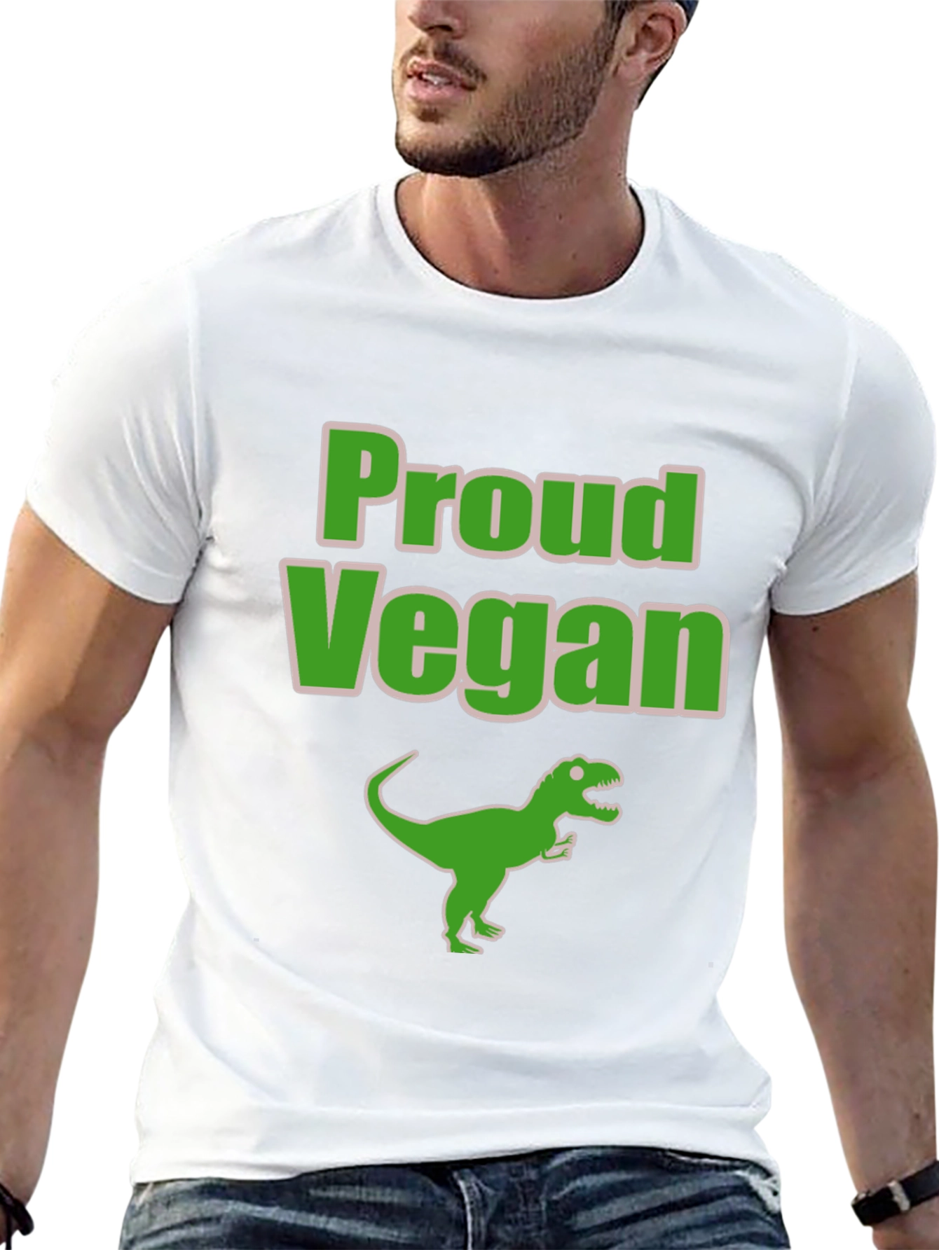 Proud Vegan Dinosaur T-Shirt - Black