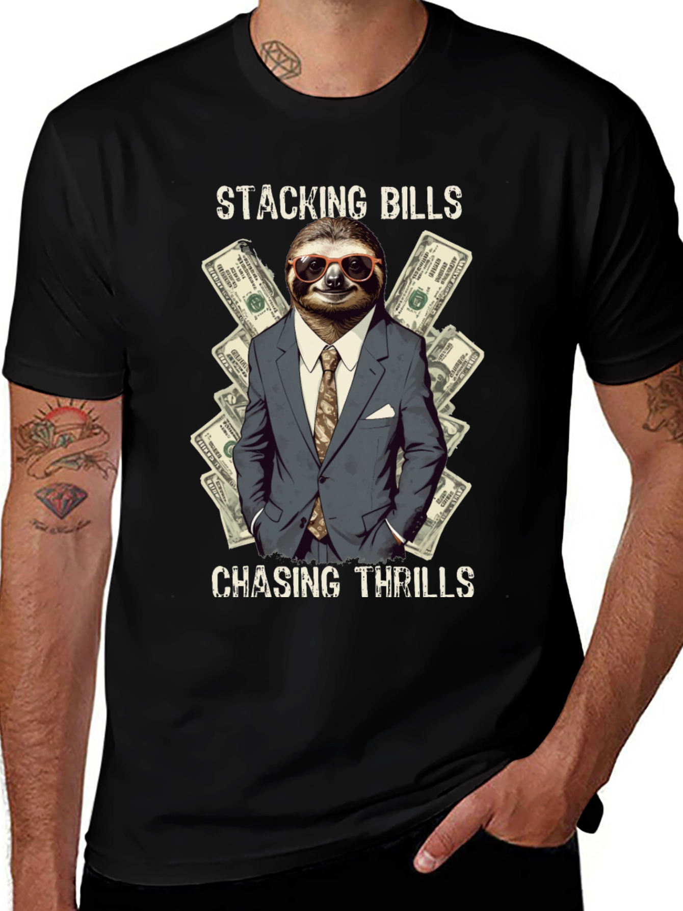Stacking Bills Sloth Tee - Chasing Thrills