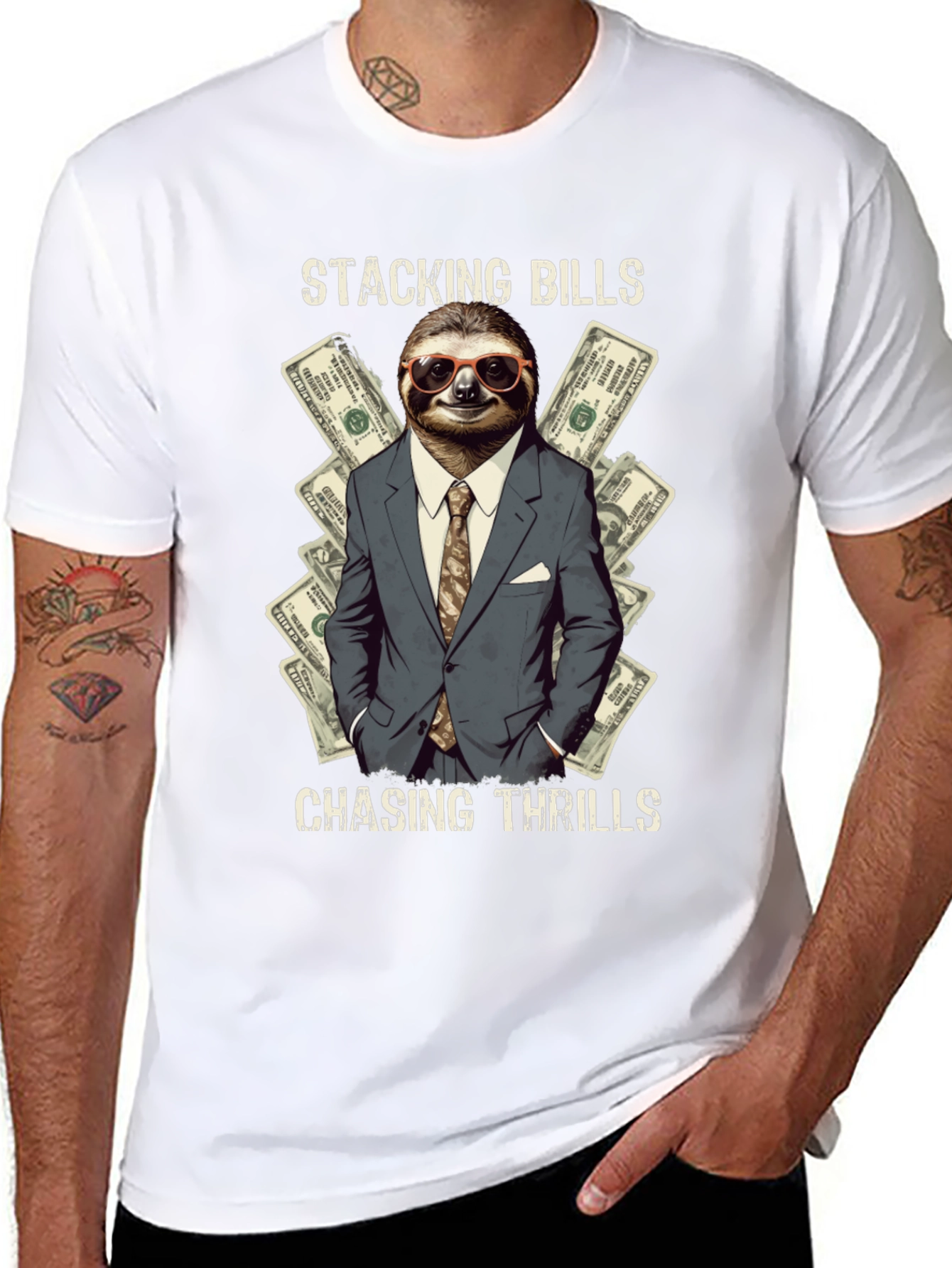 Stacking Bills Sloth Tee - Chasing Thrills