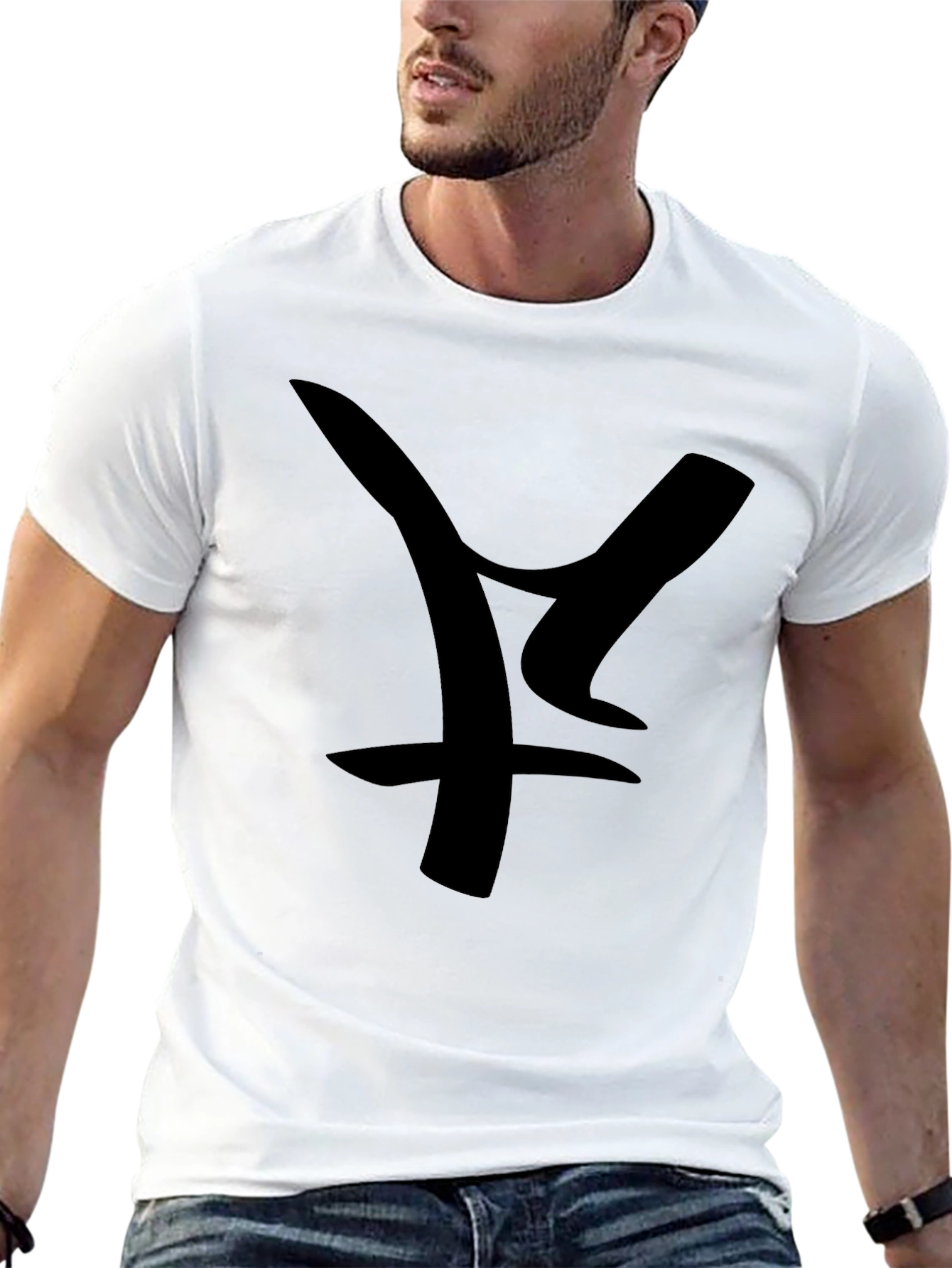 Abstract Graphic Black T-Shirt - Modern Casual Wear