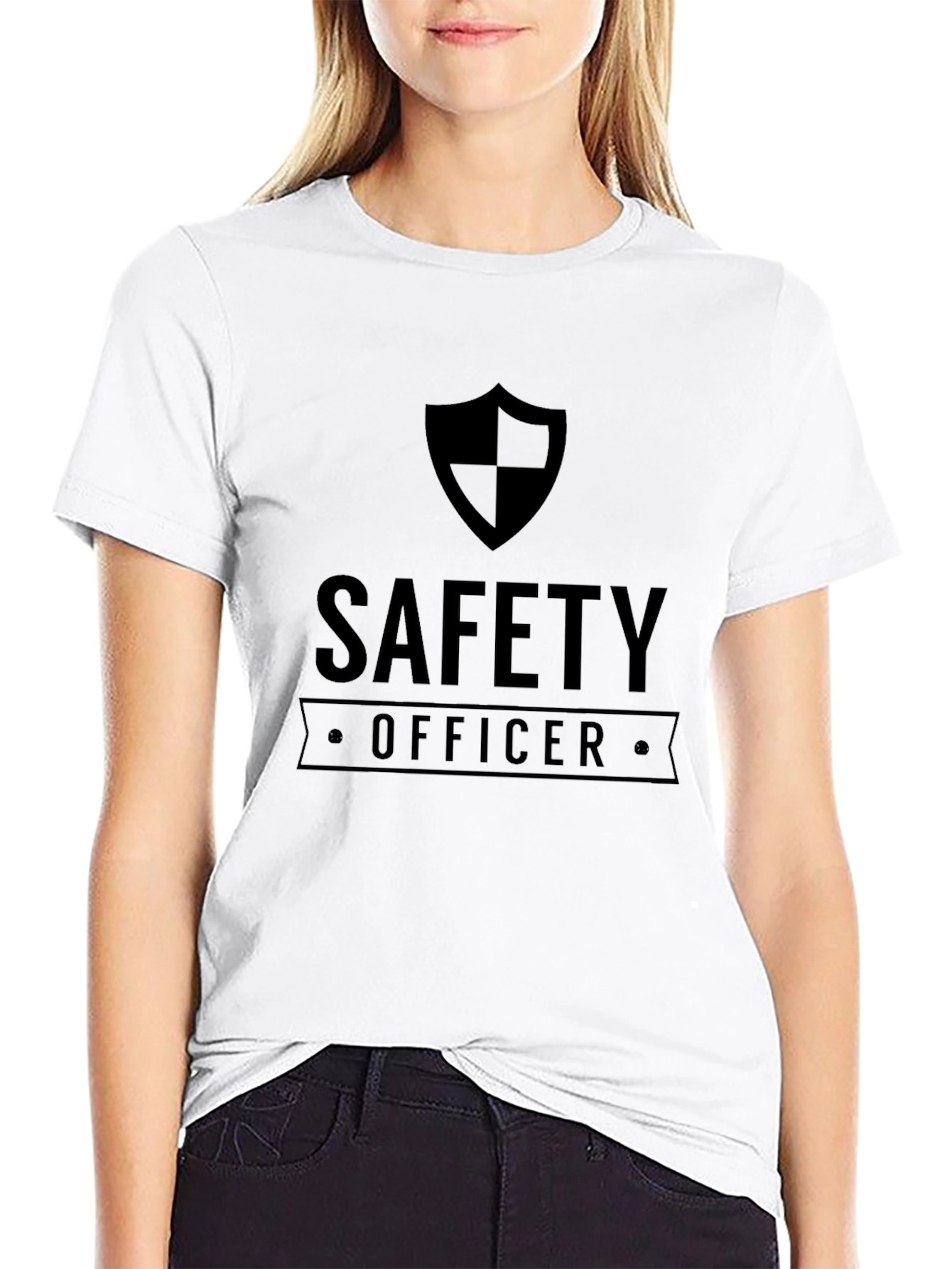Safety Officer Graphic Tee - Black Crew Neck