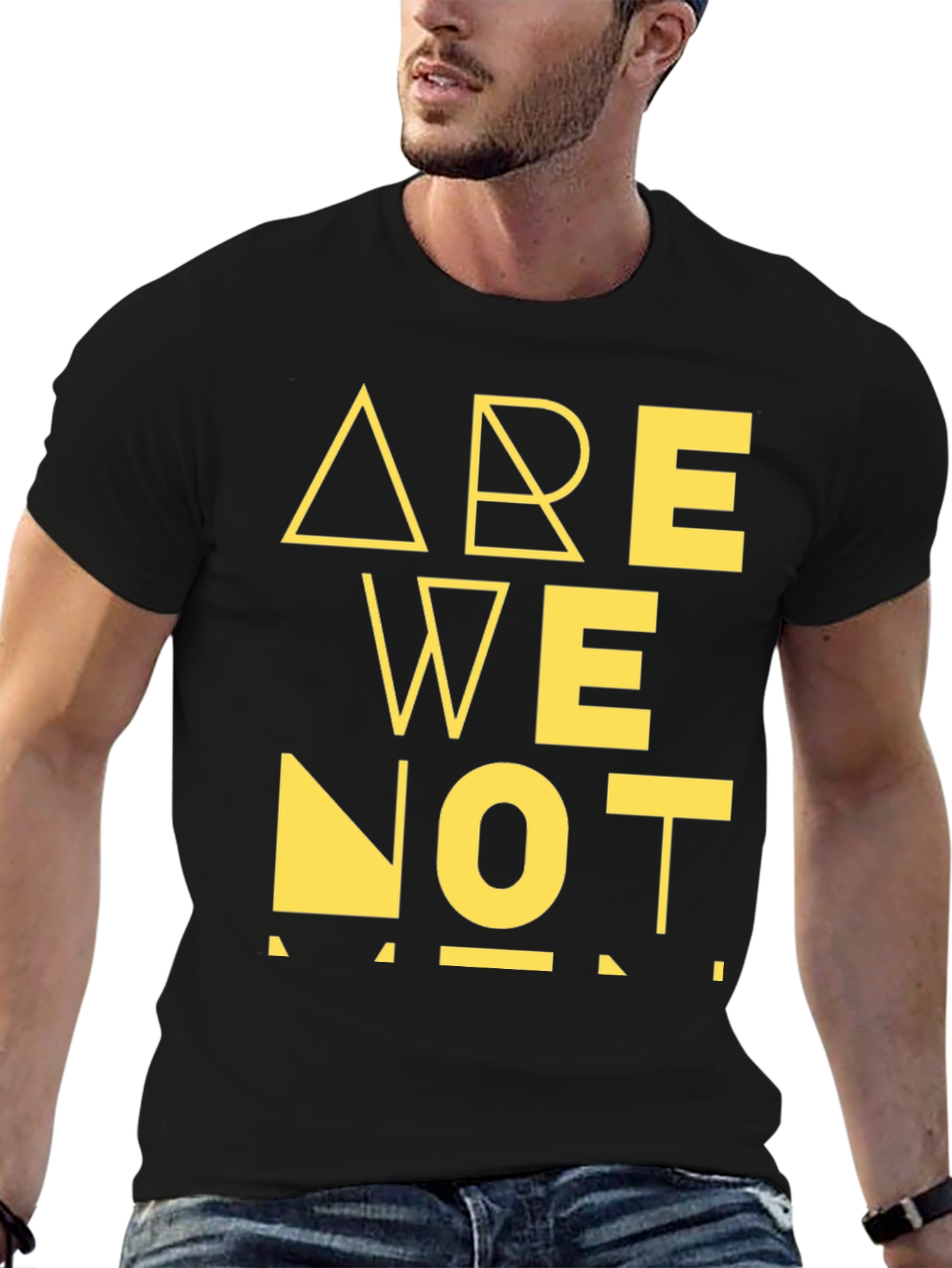 Abstract Geometric Typography T-Shirt