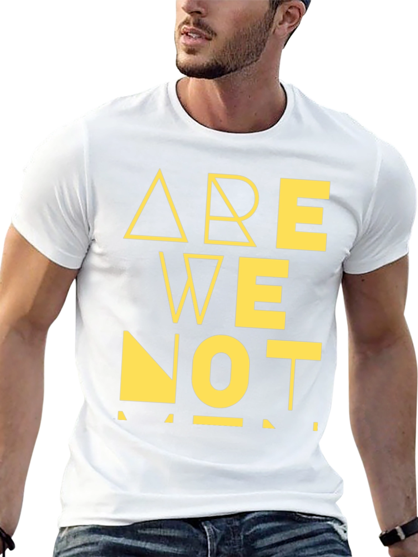 Abstract Geometric Typography T-Shirt