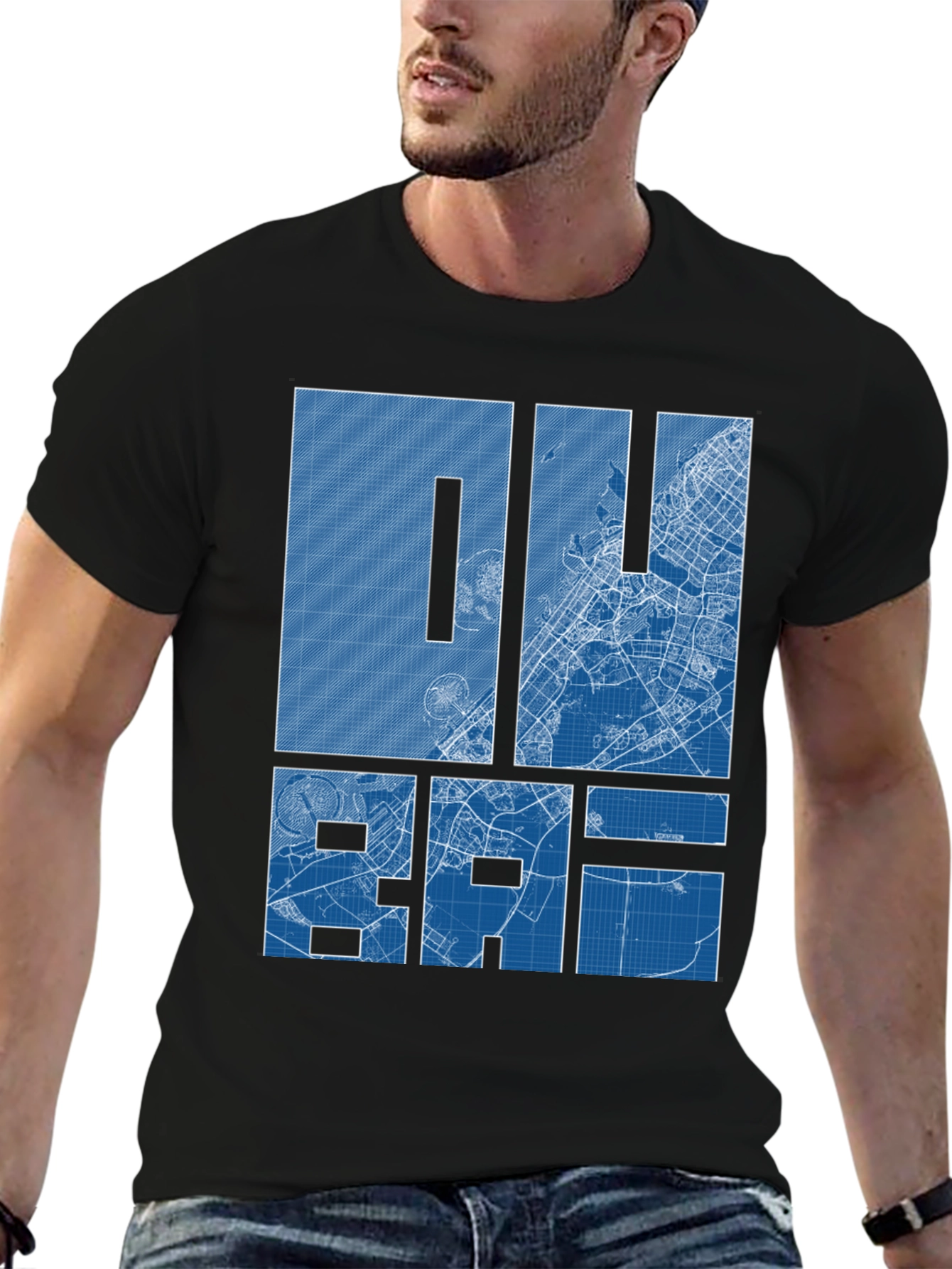 Dubai Blueprint Graphic T-Shirt
