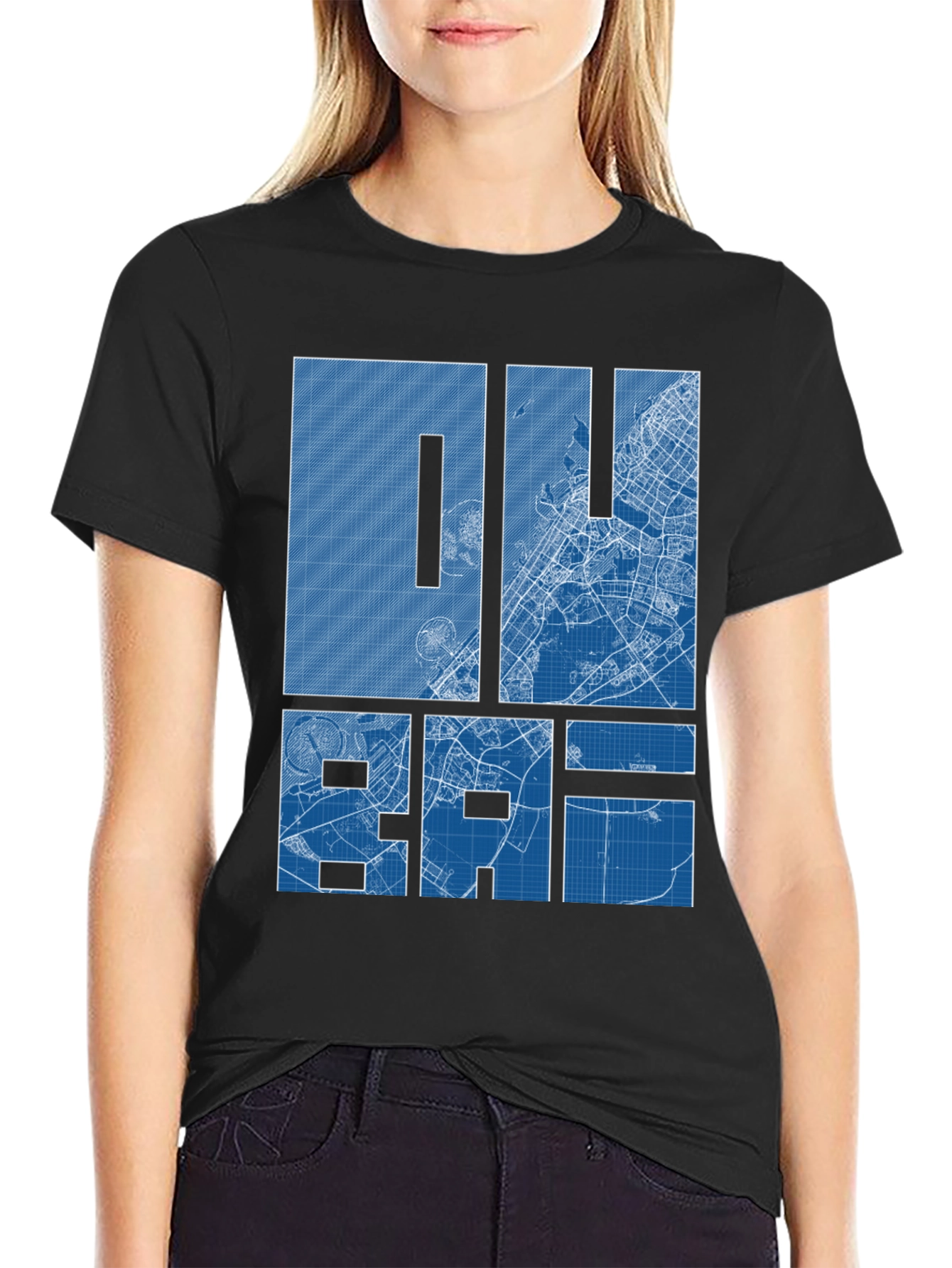 Dubai Blueprint Graphic T-Shirt