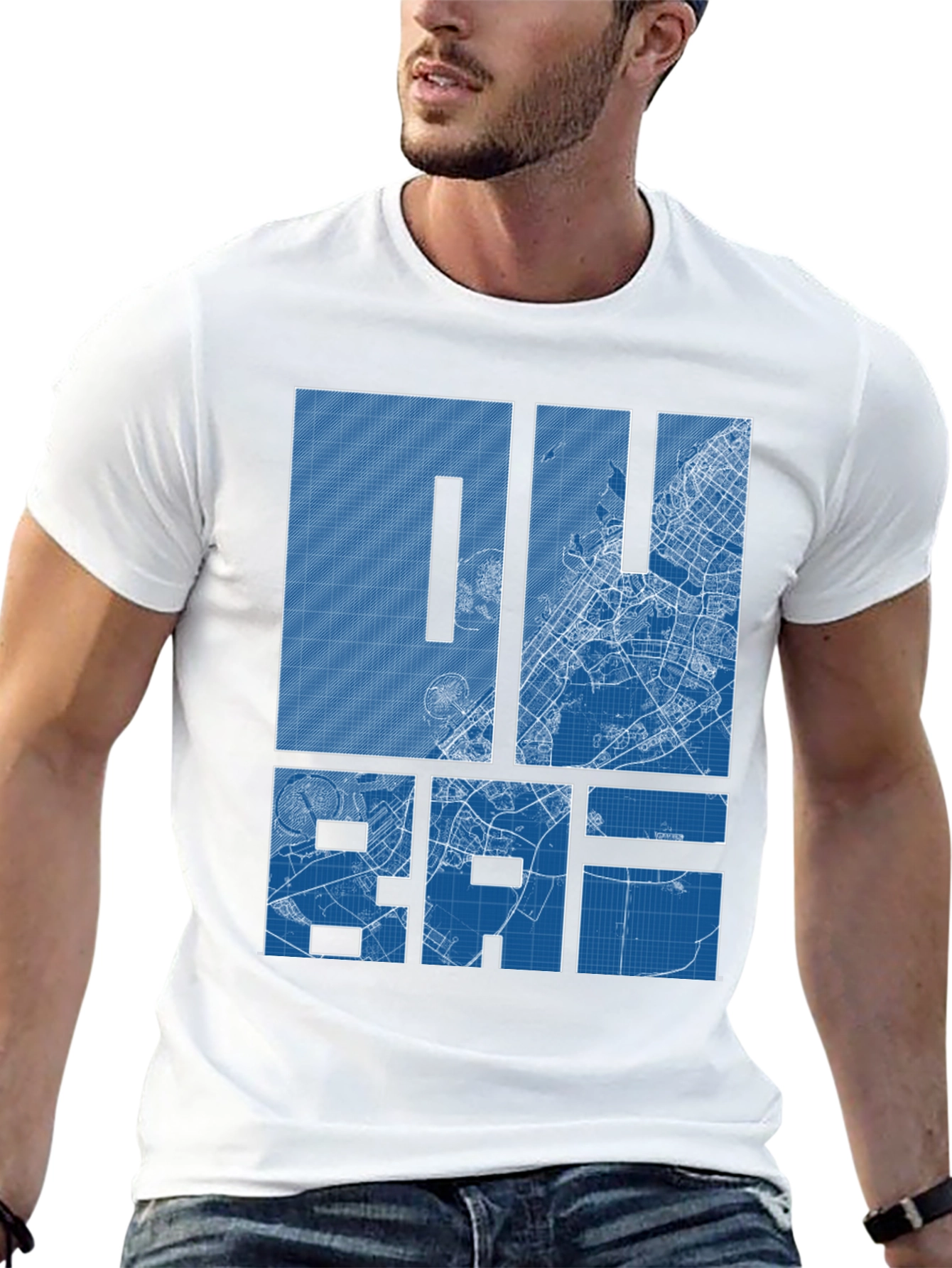 Dubai Blueprint Graphic T-Shirt