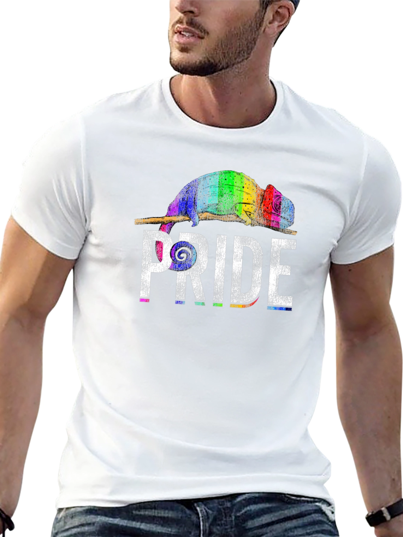 Pride Chameleon Graphic Tee - Unisex Black T-Shirt