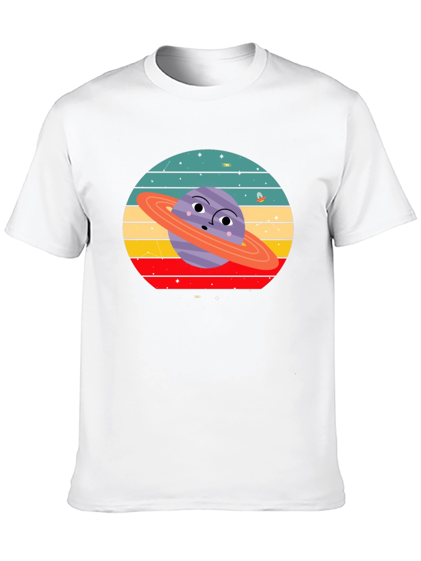 Retro Saturn Graphic Tee - Unique Planet Design