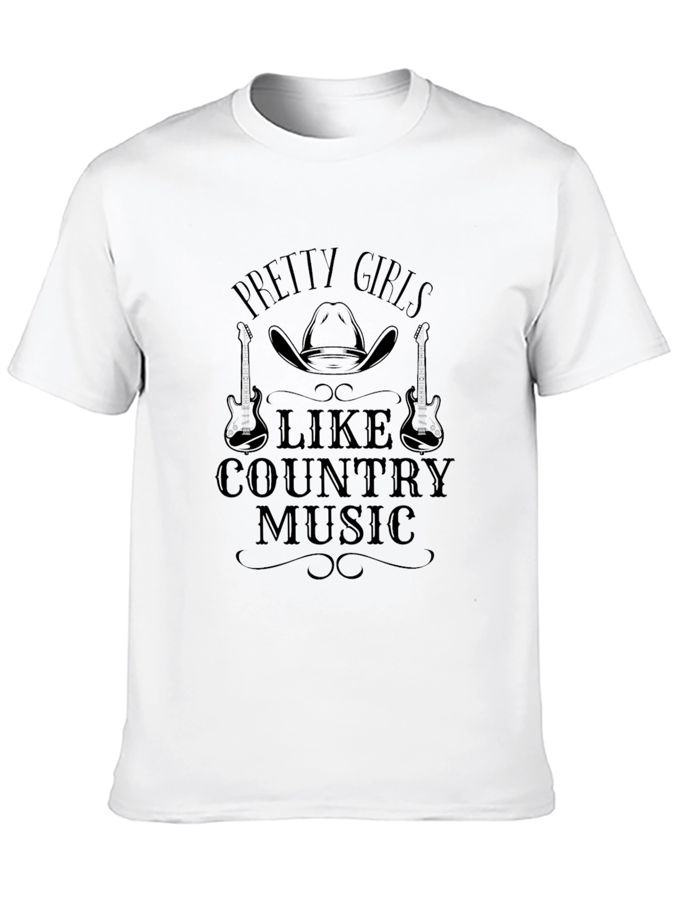 Pretty Girls Like Country Music Black Graphic Tee