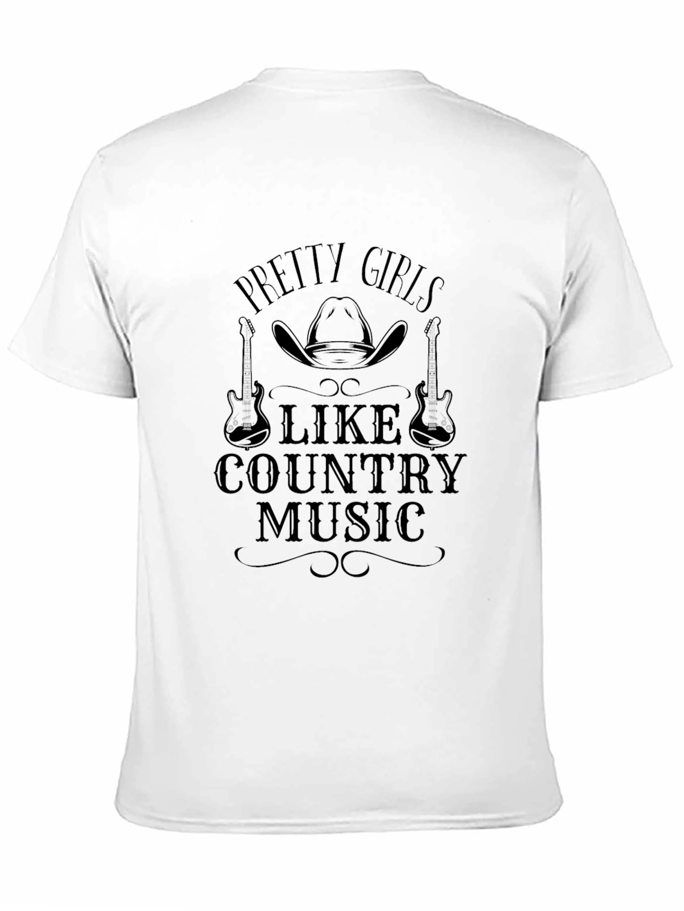 Pretty Girls Like Country Music Black Graphic Tee