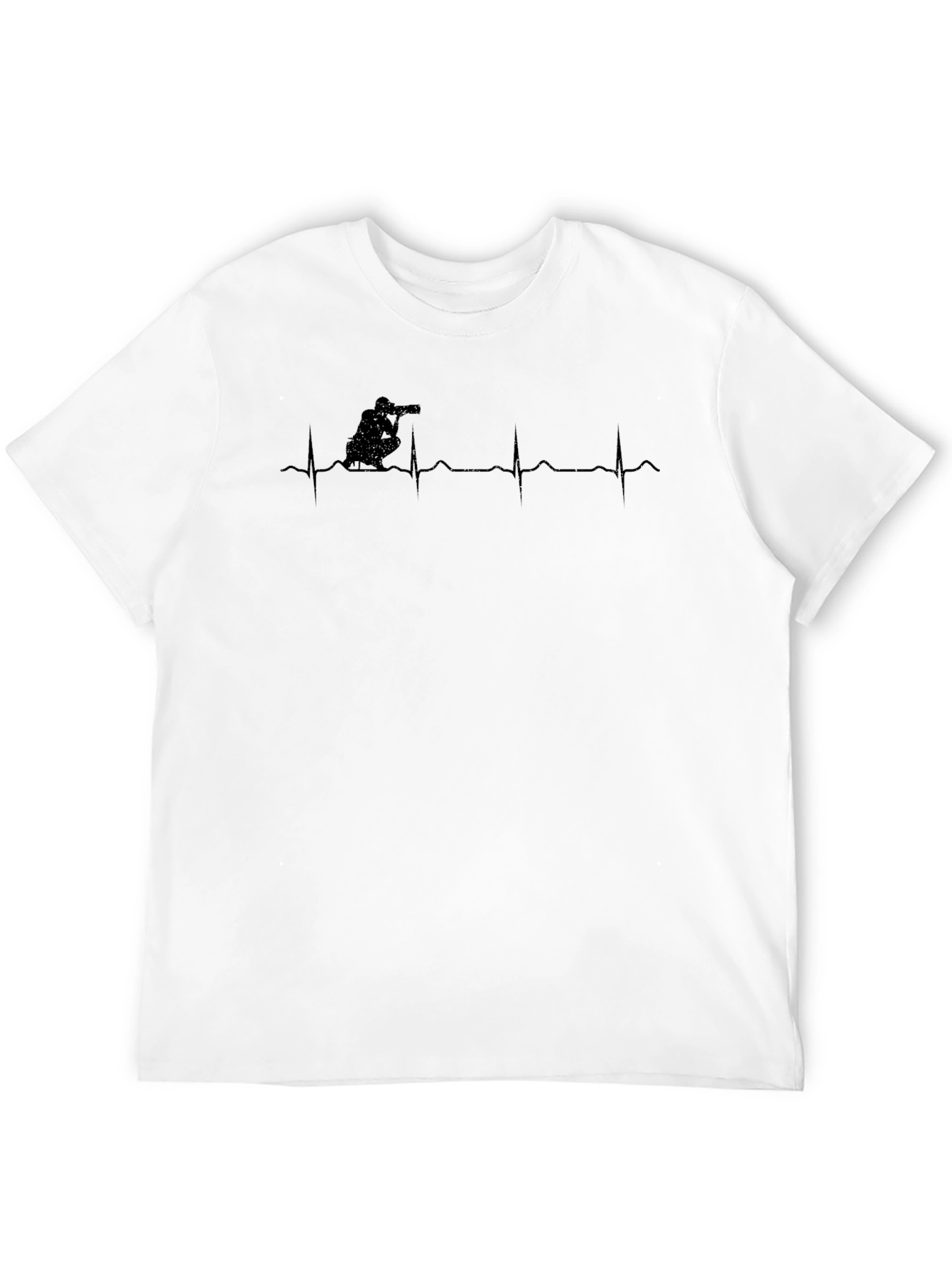 Photographer Heartbeat Graphic Tee - Black