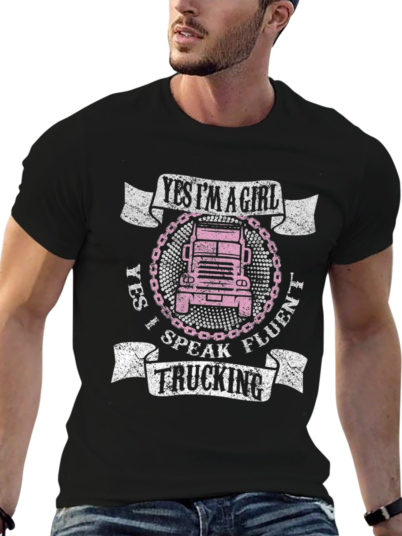Yes Im A Girl Trucking T-Shirt