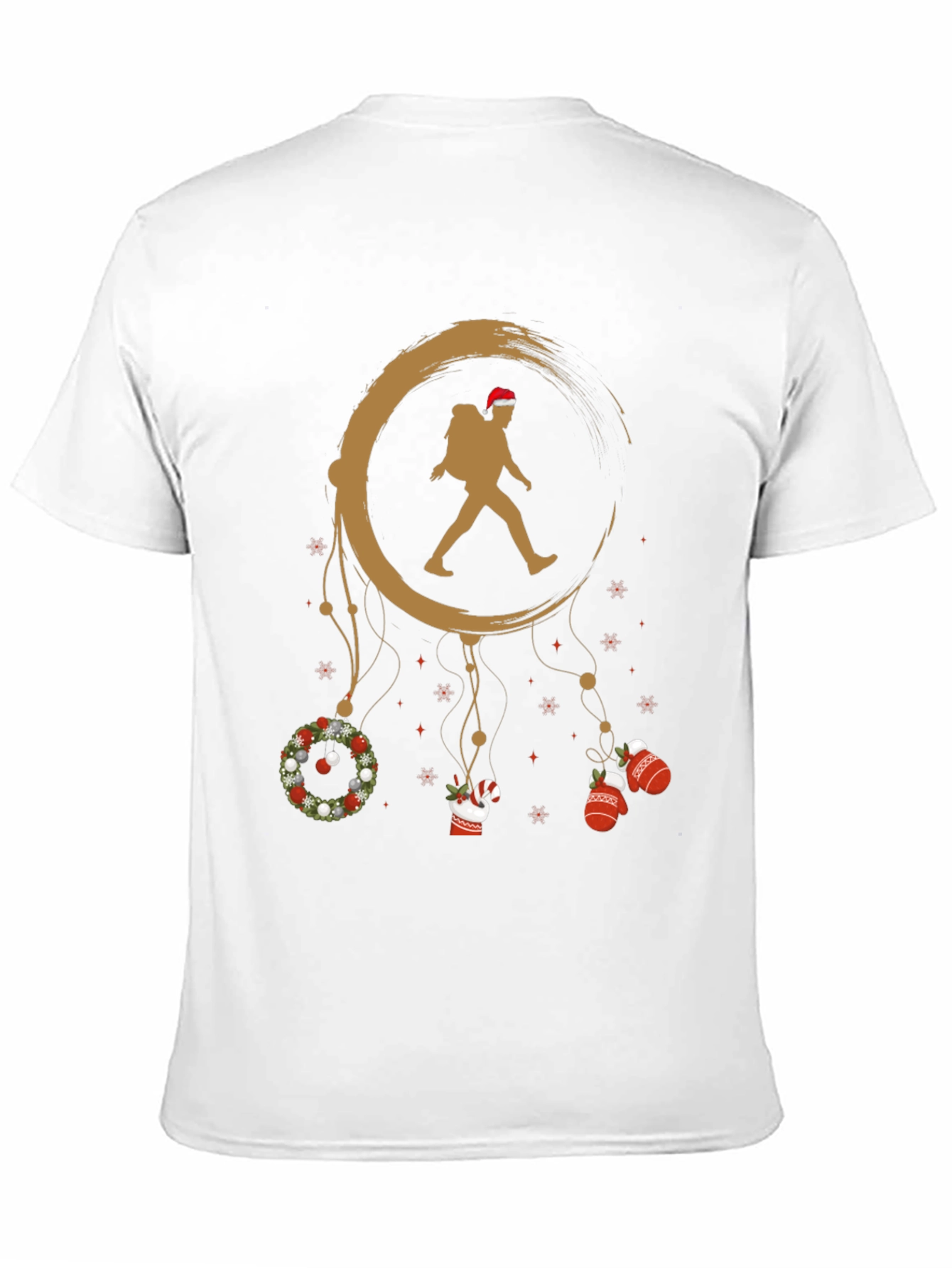 Christmas Hiker Graphic Tee - Holiday Adventure Shirt