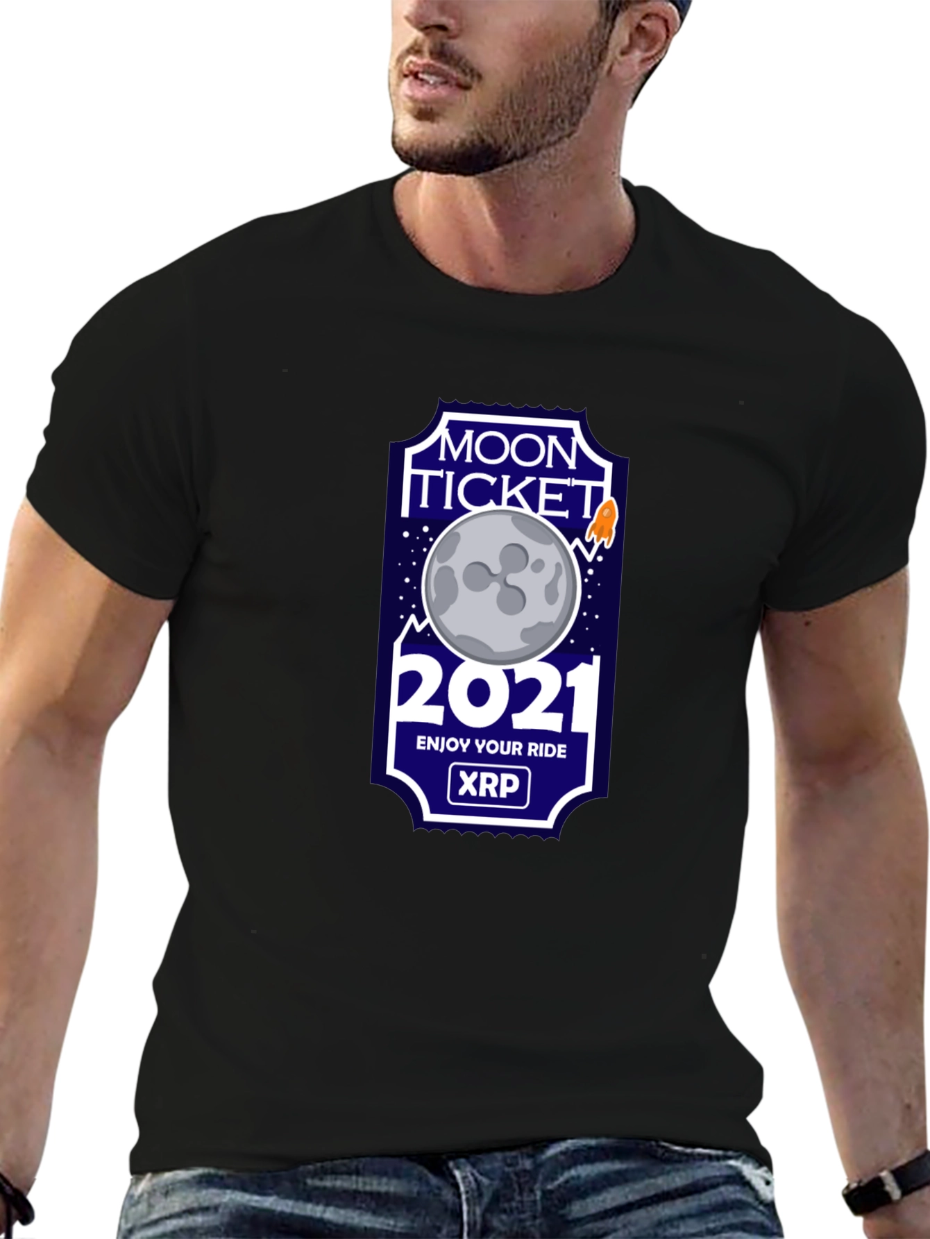 Moon Ticket 2021 XRP T-Shirt - Crypto Tee