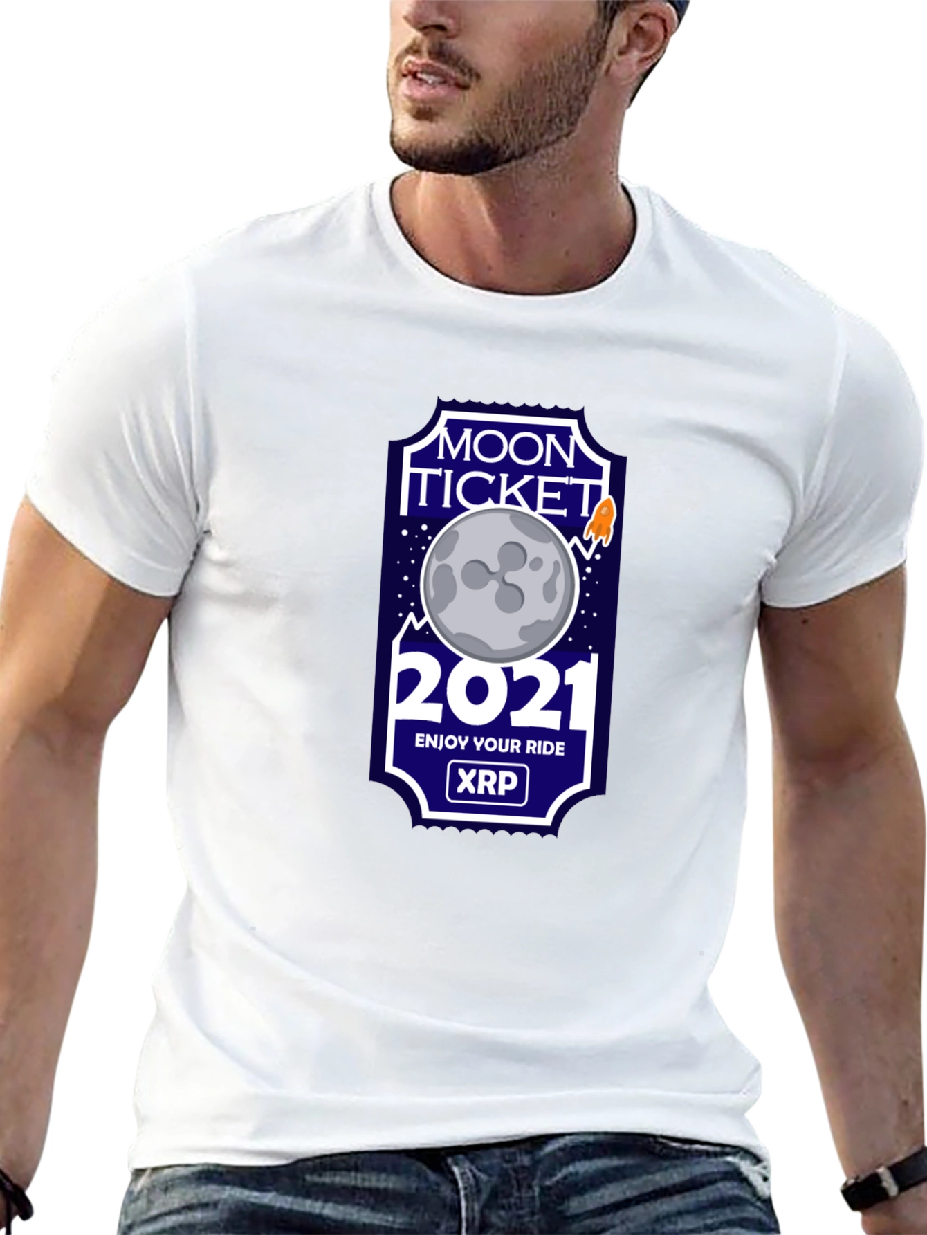 Moon Ticket 2021 XRP T-Shirt - Crypto Tee