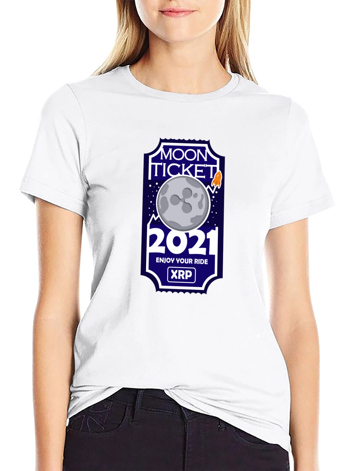 Moon Ticket 2021 XRP T-Shirt - Crypto Tee