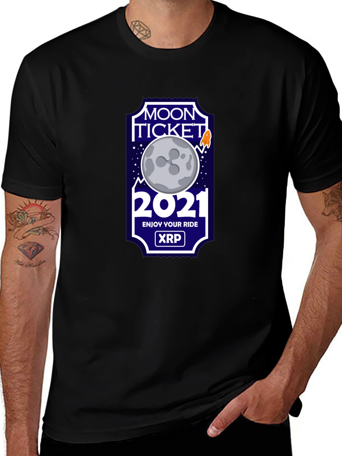 Moon Ticket 2021 XRP T-Shirt - Crypto Tee