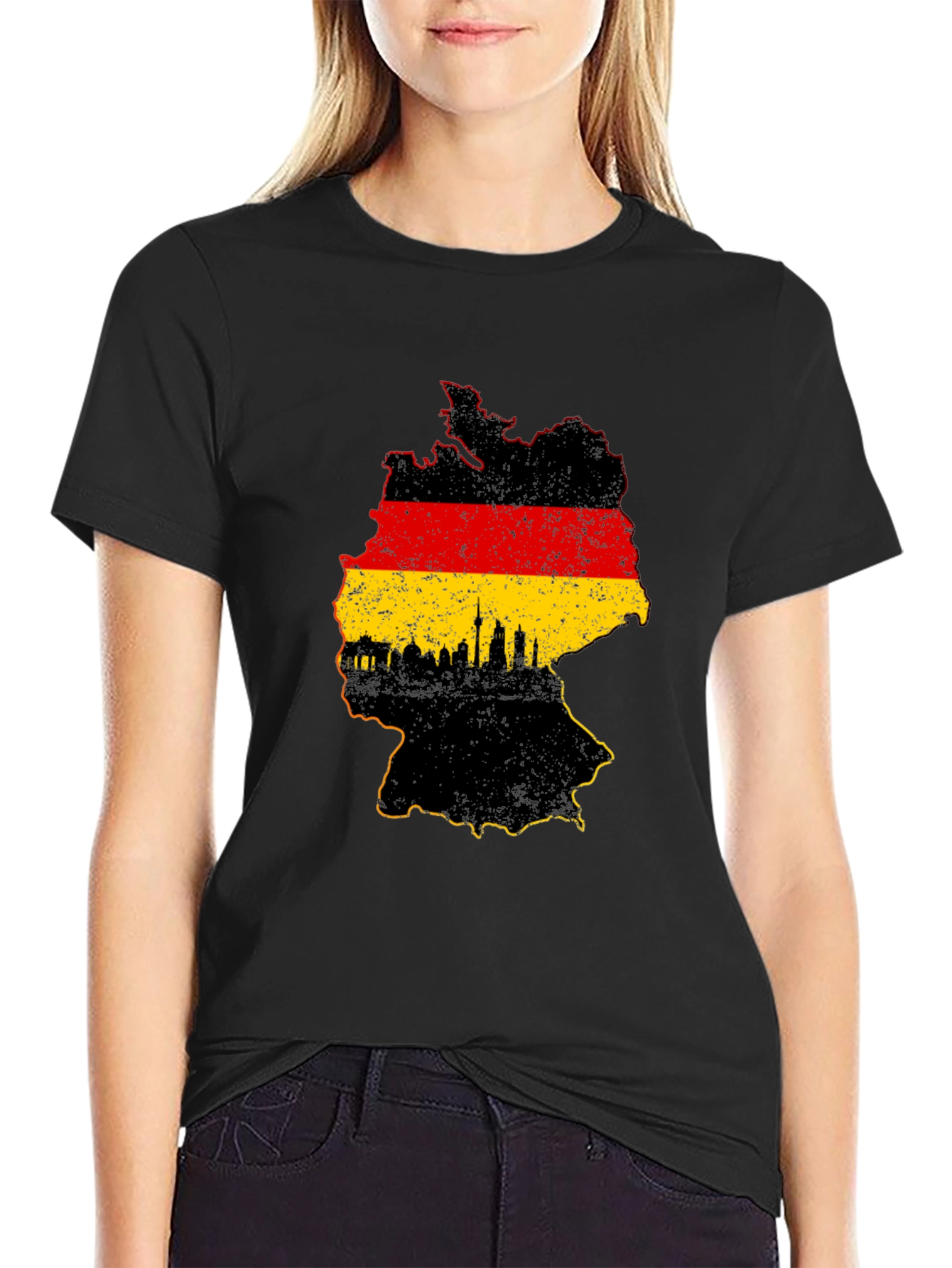Germany Map Graphic T-Shirt - Black